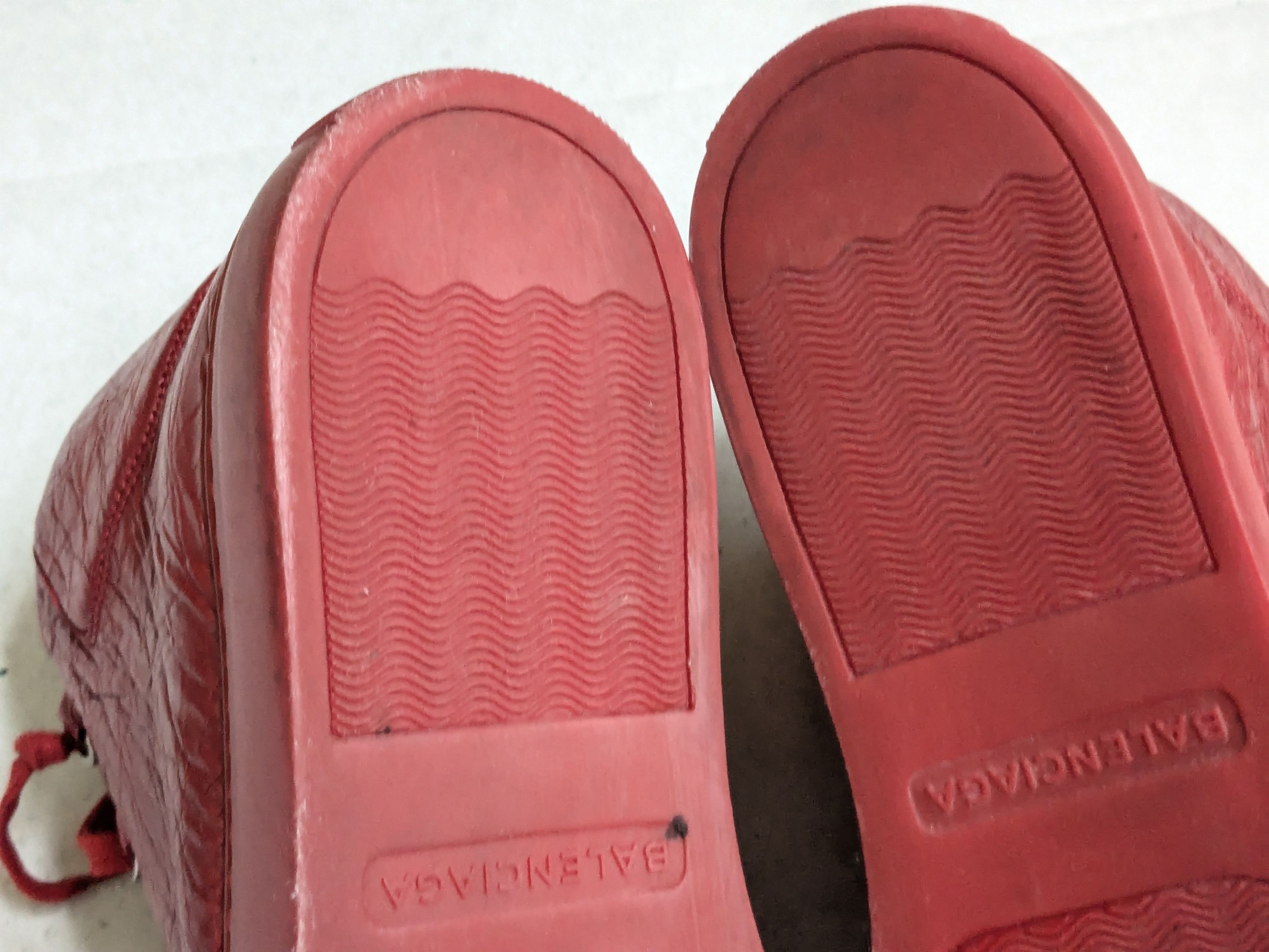Balenciaga Balenciaga Arena Sneakers Red 12 Leather High Tops Size US 12 / EU 45 - 18 Thumbnail