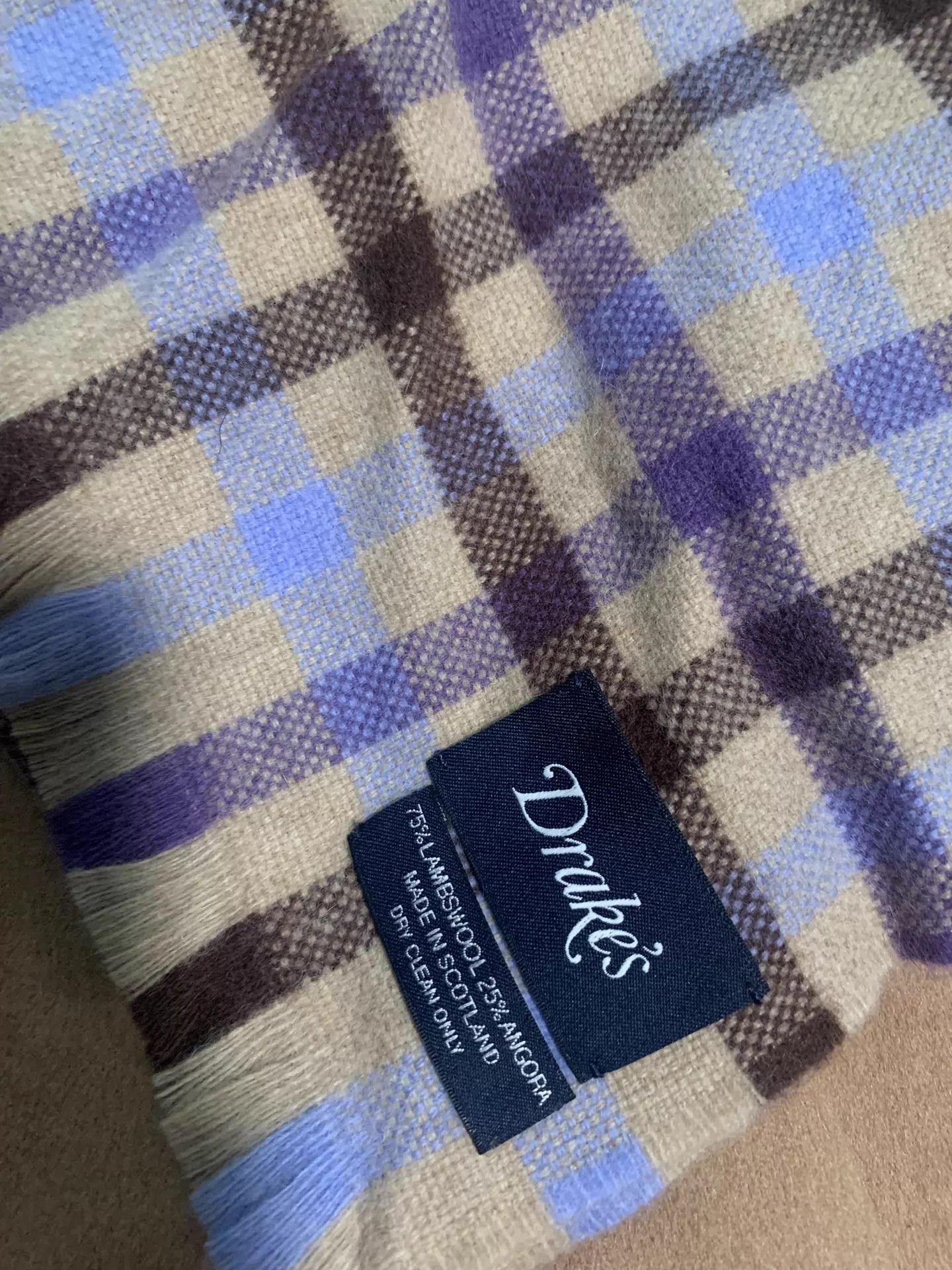 Drake's Drakes Men's Wool Angora Scarf Size ONE SIZE - 3 Thumbnail