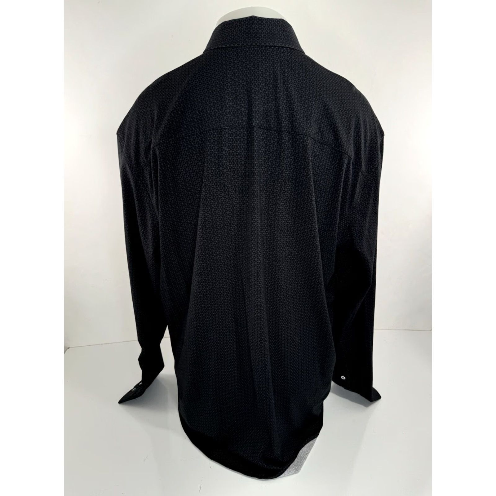 Buttero Buttercloth BUTTER CLOTH Geometric Cubes 2XL Shirt Black Cotton Long Sleeve Button-Up Mens Size US XXL / EU 58 / 5 - 3 Thumbnail
