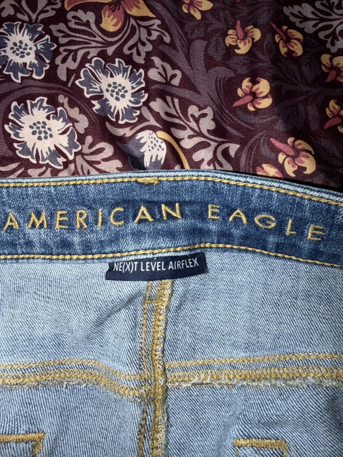 American Eagle Outfitters Airflex Distressed Skinny Jean Size US 33 - 10 Thumbnail