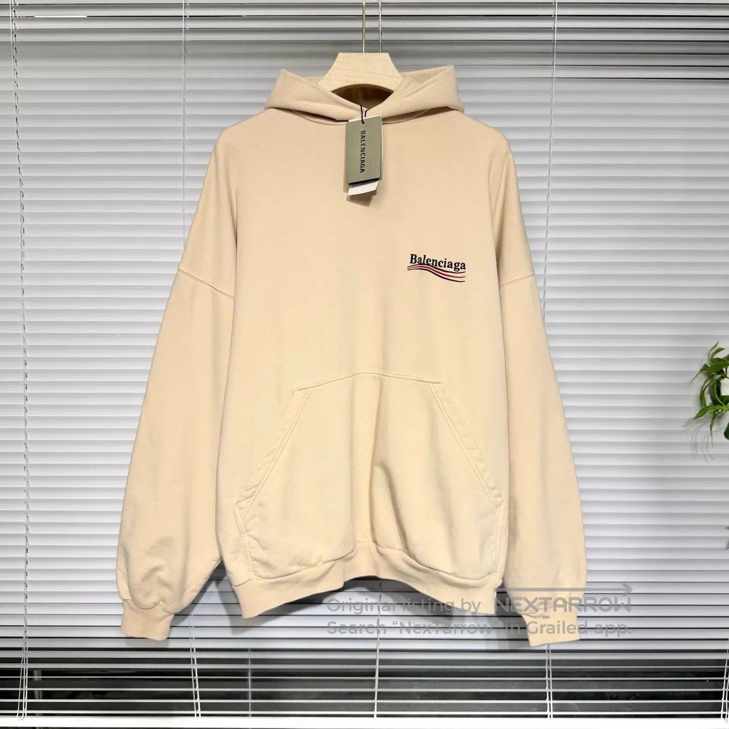 Balenciaga Beige Oversized Hoodie with Front Pocket . Size US S / EU 44-46 / 1 - 1 Thumbnail