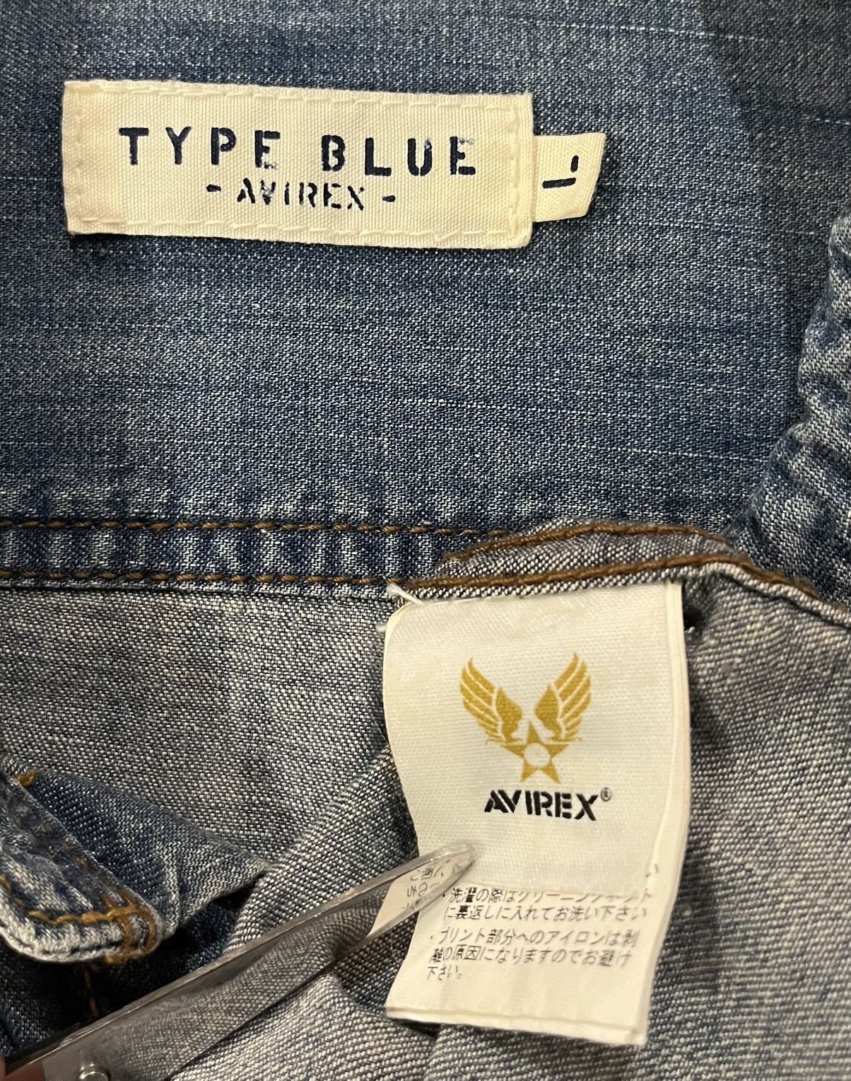 Avirex AVIREX TYPE BLUE DENIM JEANS BACK PRINTED SHIRT Size US L / EU 52-54 / 3 - 4 Thumbnail