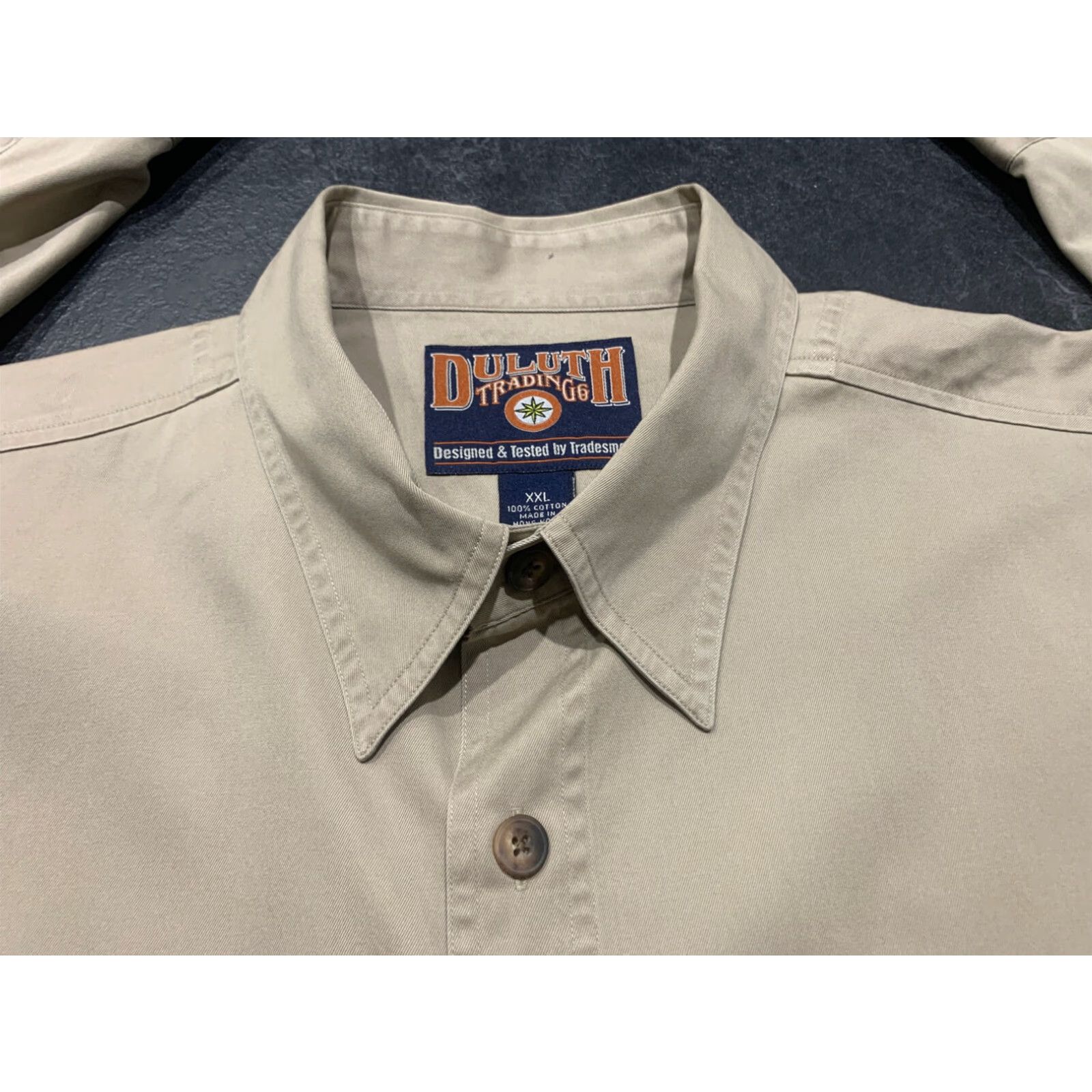 Duluth Pack VINTAGE Duluth Trading Beige Work Button-Up Shirt 2XL Long Sleeve Mens Size US XXL / EU 58 / 5 - 4 Thumbnail