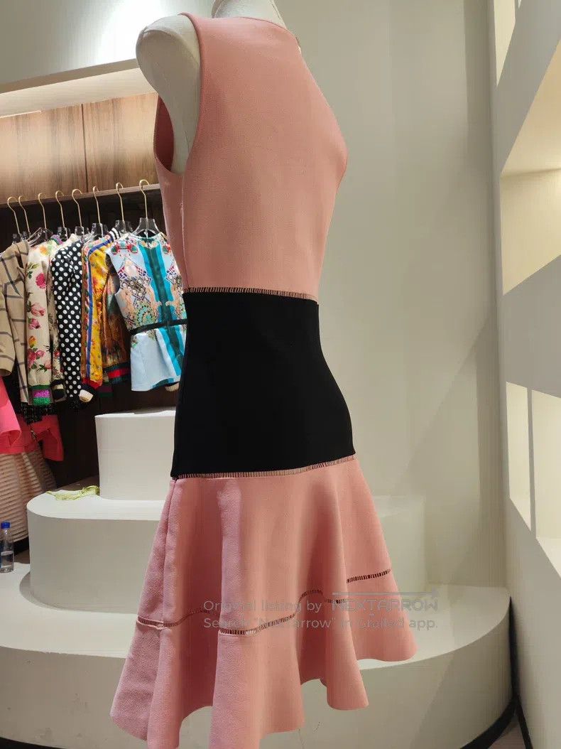 Alexander McQueen Alexander Mcqueen Pink-black stitched dress Size S / US 4 / IT 40 - 3 Thumbnail
