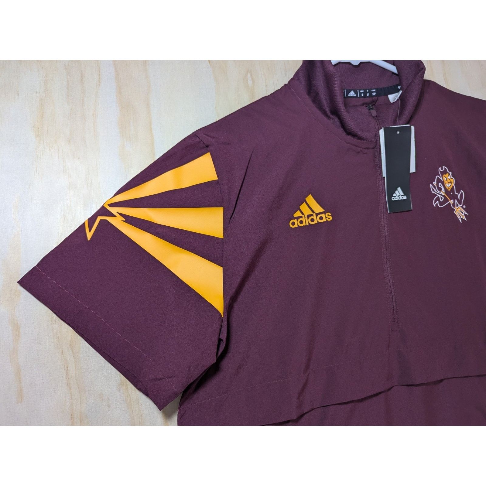 Adidas Adidas Men's Small ASU Sun Devils Short Sleeve 1/4 Zip Size US S / EU 44-46 / 1 - 5 Thumbnail