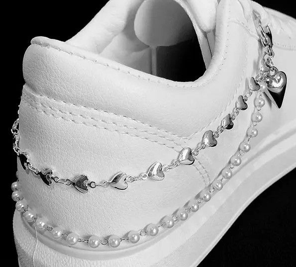 Other Double Layer Pearls Hearts Chain Shoe Buckles Size ONE SIZE - 2 Thumbnail