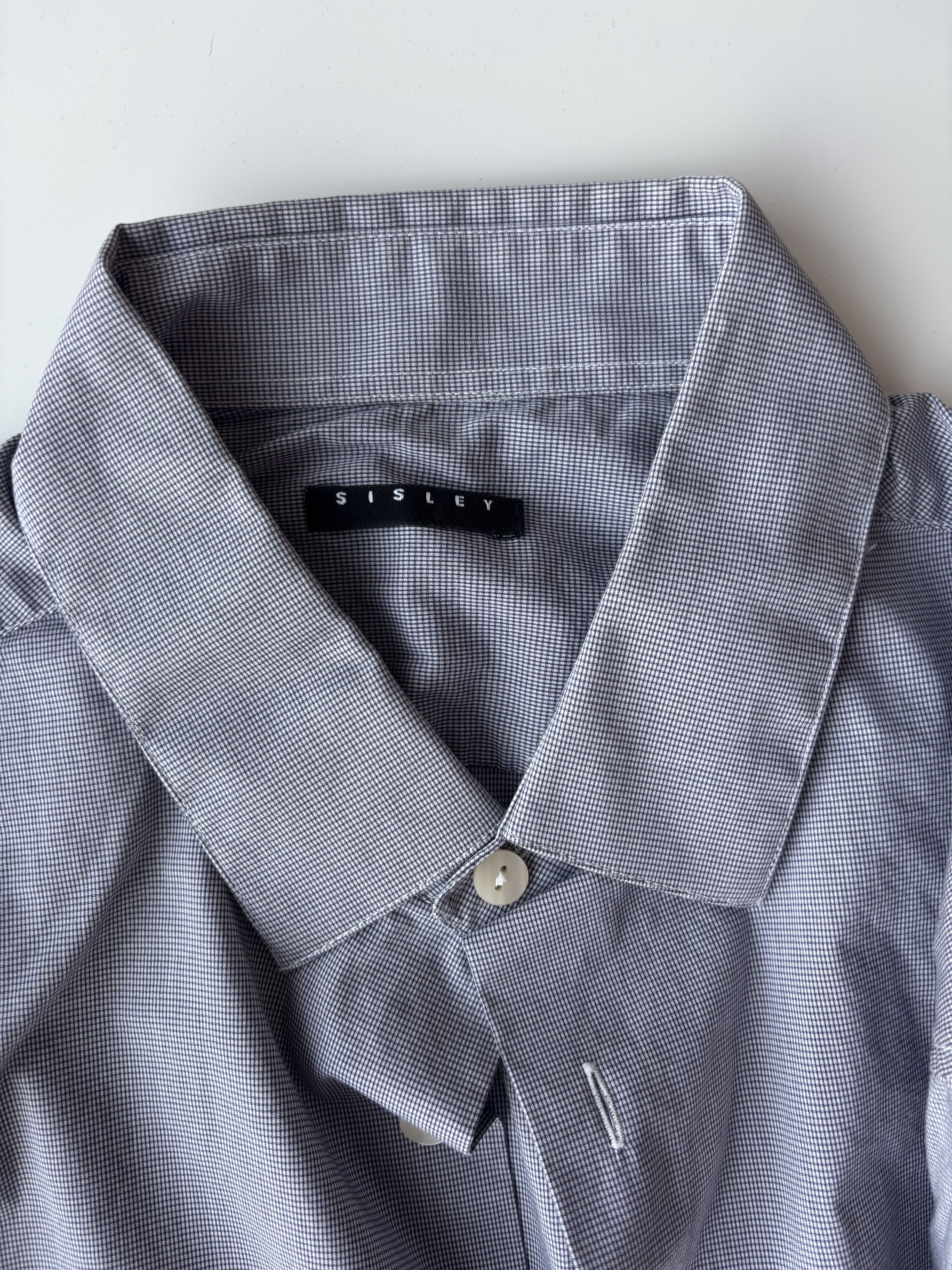Sisley Micro-Check Dress Shirt Size US M / EU 48-50 / 2 - 2 Thumbnail