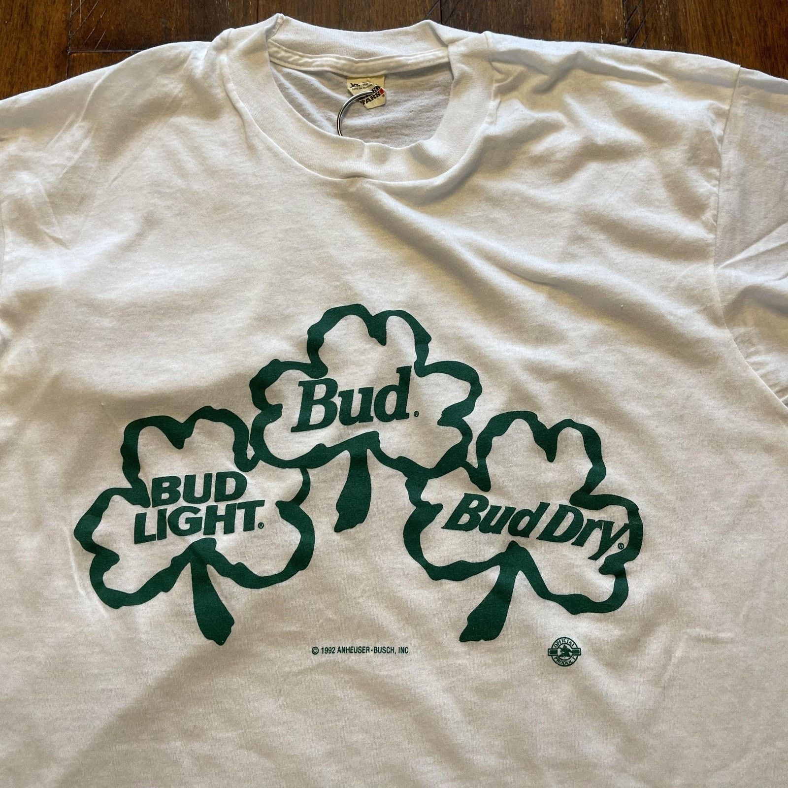 Vintage Vtg Budweiser Shirt XL Shamrock St Patricks Day Bud Light 90 Size US XL / EU 56 / 4 - 3 Thumbnail