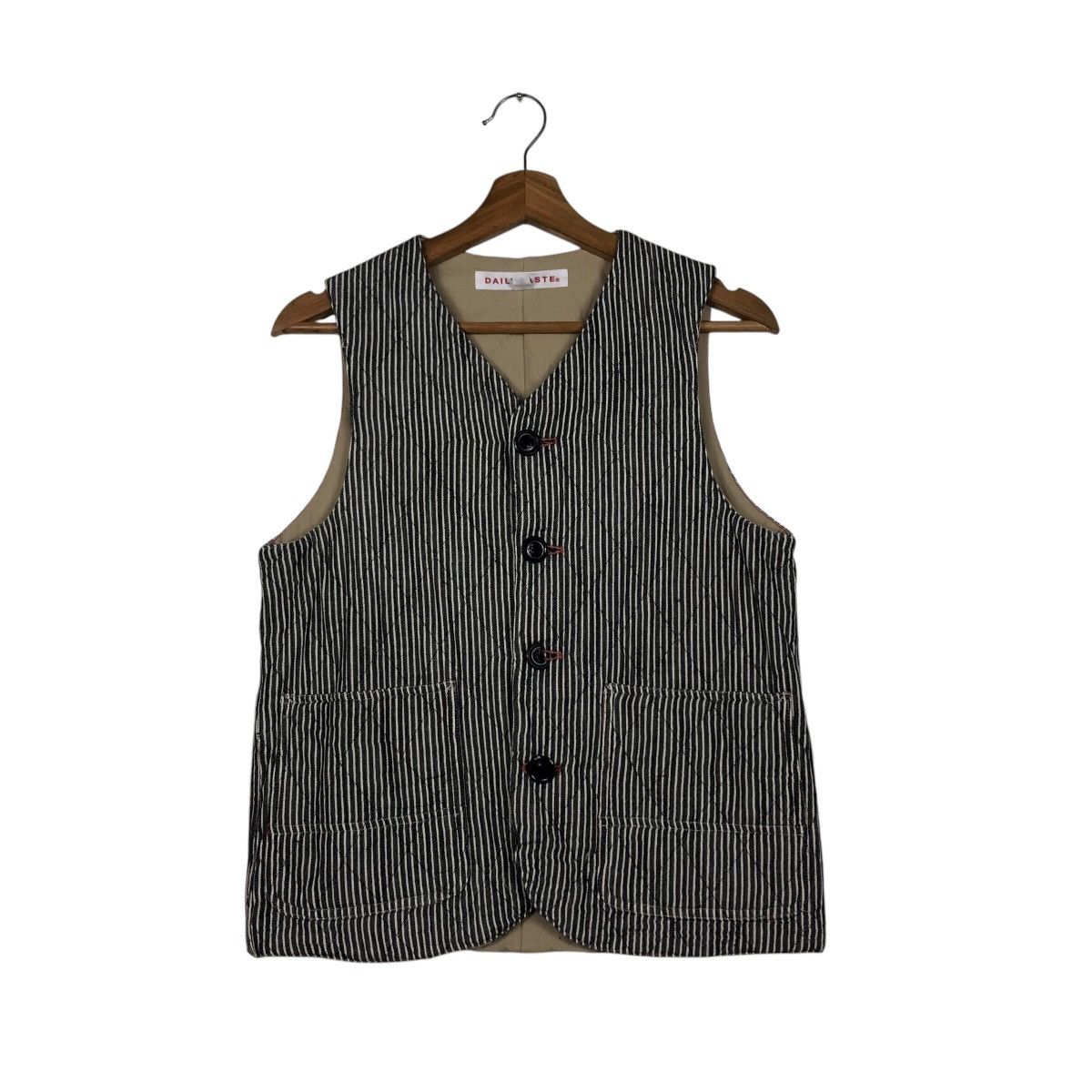 Japanese Brand 📌Vintage Hickory Chore Vest Jacket Daily Taste Kapital Size US M / EU 48-50 / 2 - 2 Thumbnail