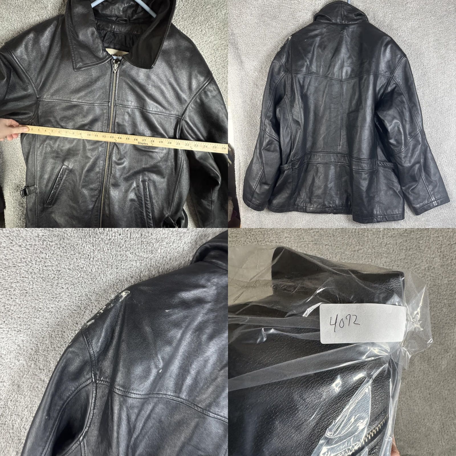 Vintage M. Julian Jacket Mens XL Black Leather Full Zip Motorcycle Wilsons Lined Size US XL / EU 56 / 4 - 9 Thumbnail