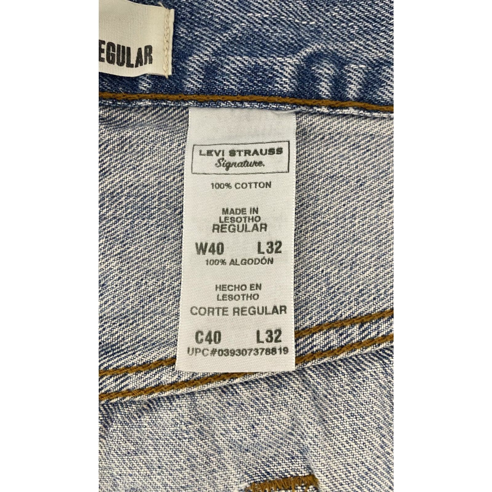 Levi's Levi Strauss Signature Jeans Mens 40x32 Regular Fit Denim Straight Leg Classic Size US 40 / EU 56 - 6 Thumbnail