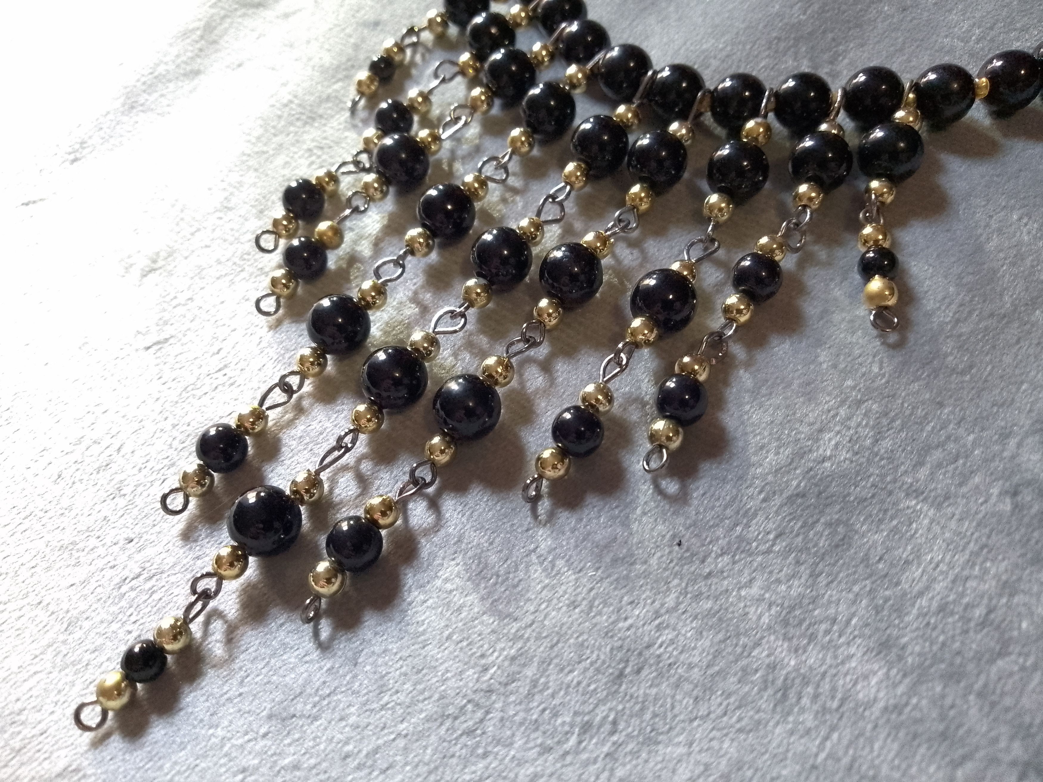 Handmade Necklace Black Pearls Bangs Elegant Size ONE SIZE - 3 Thumbnail