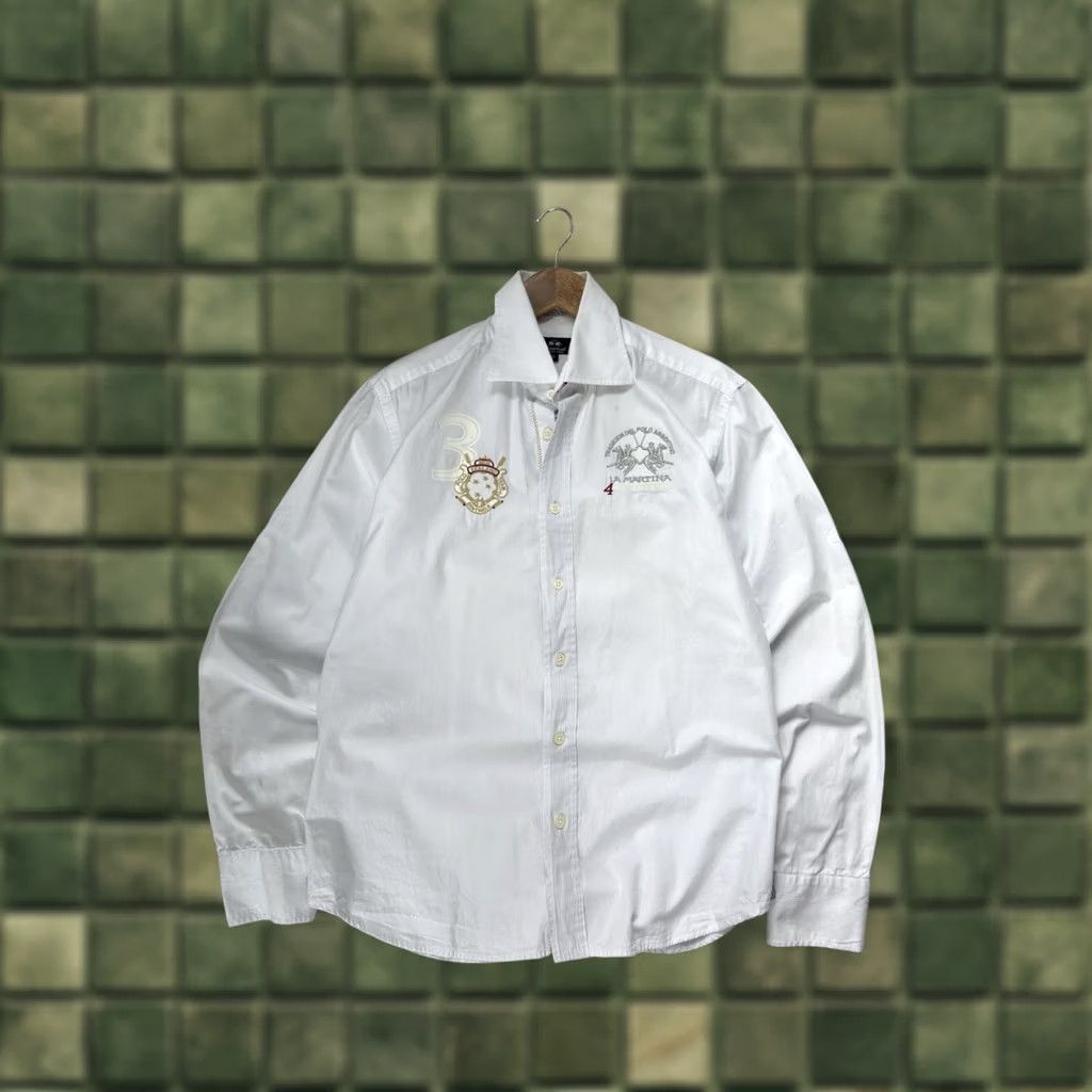 La Martina VINTAGE La Martina Polo Team NZL White Button Up Shirt Men S Long Sleeve Cotton White 90s Retro Luxary Designer Casual Fourmal Hype Streetwear Mens Size US S / EU 44-46 / 1 - 1 Thumbnail