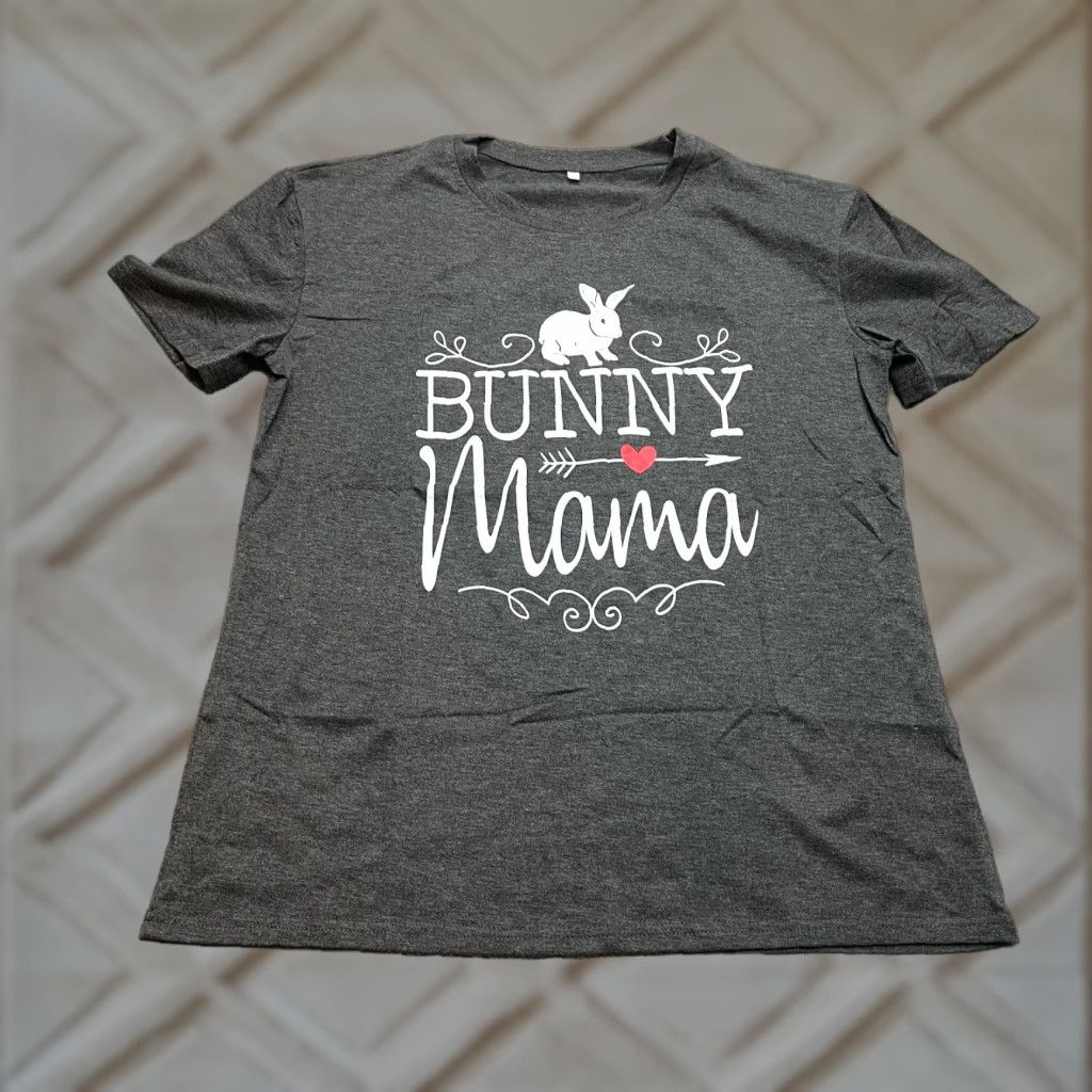 Logo 7 VINTAGE Unbranded Shirt Womens L Gray Bunny Mama Logo Short Sleeve Casual New NWOT Size L / US 10 / IT 46 - 1 Thumbnail