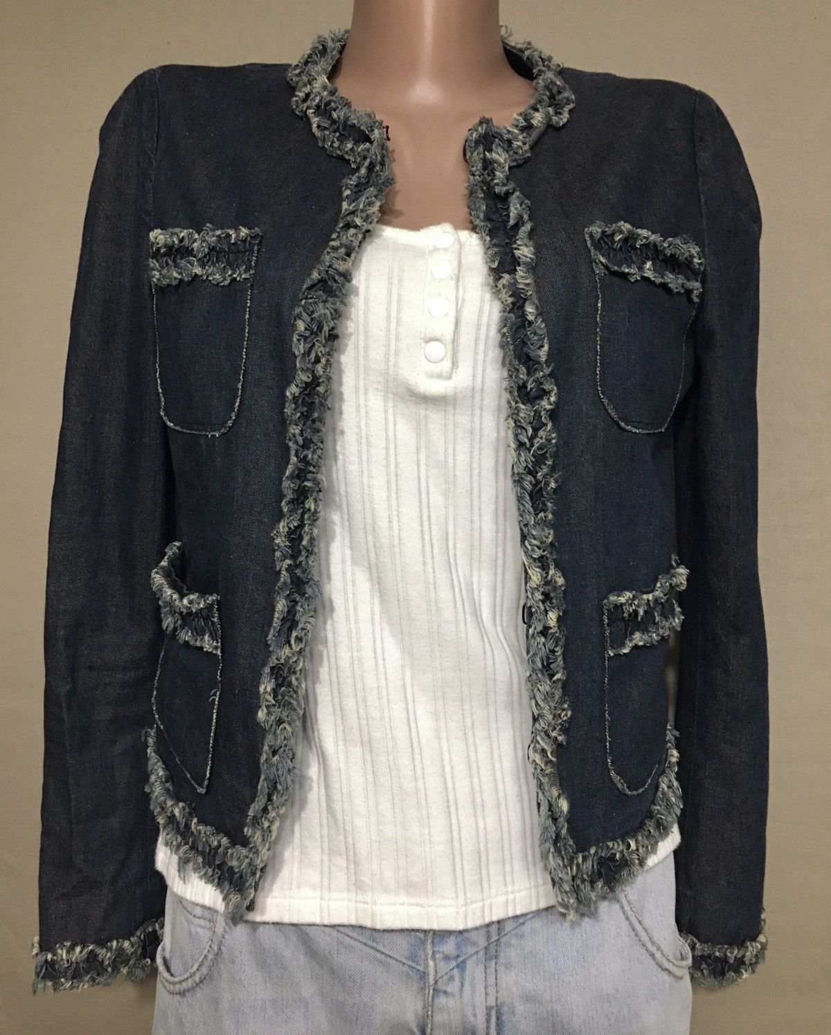 Moschino Moschino Y2K Denim Blue Cotton Womens Jacket Size S / US 4 / IT 40 - 2 Thumbnail