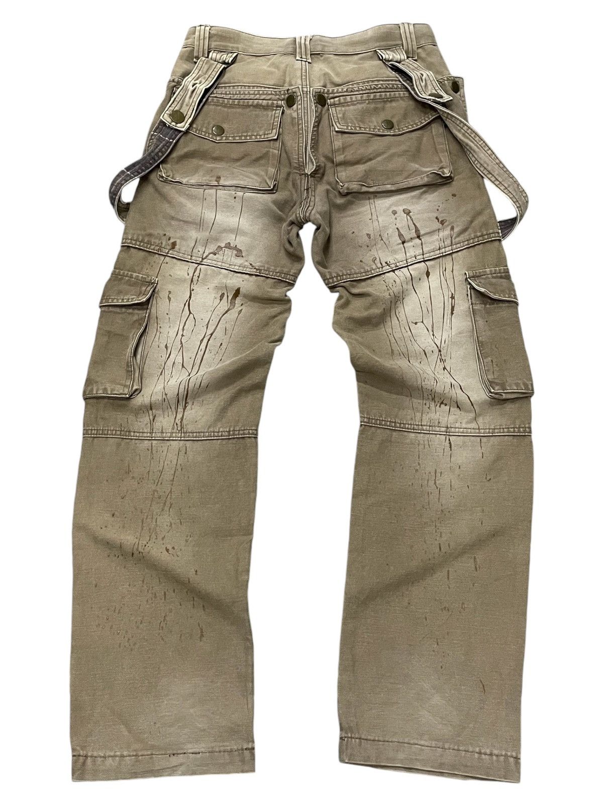 BUFFALO BOBS × Hysteric Glamour × Le Grande Bleu (L.G.B.) As Urban Cargo Baggy Suspender Painter Pants Size US 29 - 2 Thumbnail