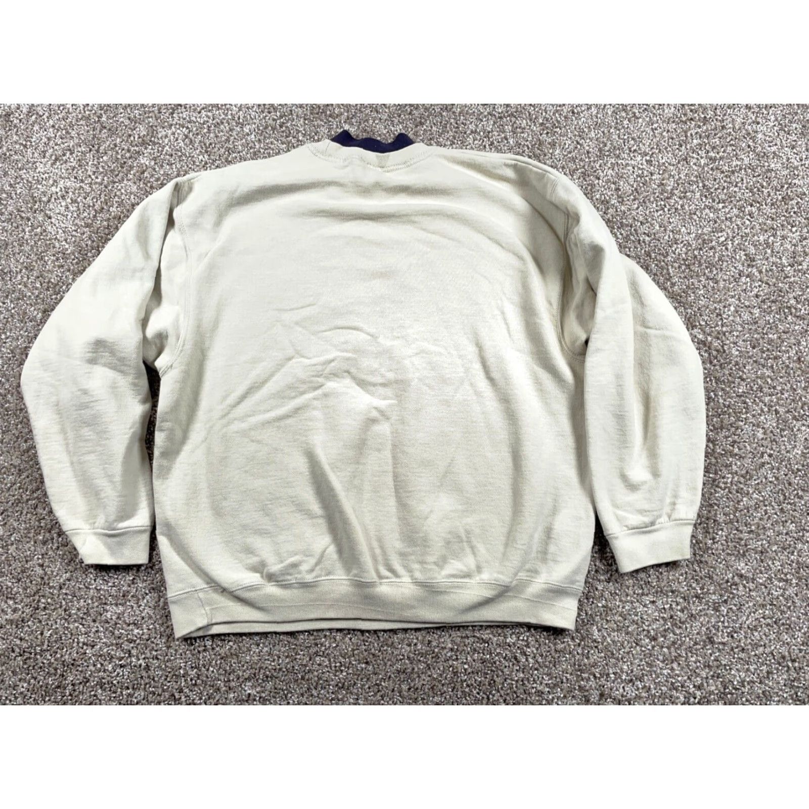 Fruit Of The Loom VINTAGE Fruit of the Loom Sweatshirt Arizona Embroidered Mock Neck Adult Large Beige 90s Southwestern City Tribal Retro Mens Size US L / EU 52-54 / 3 - 3 Thumbnail