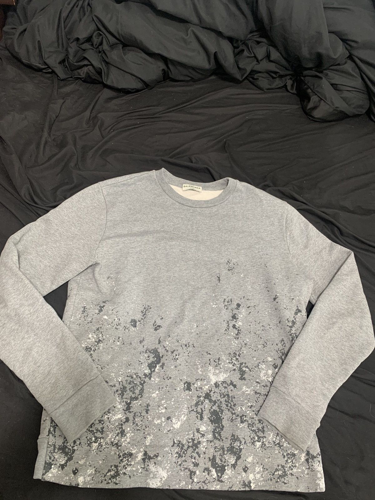 image of Balenciaga Gray Long Sleeve Sweatshirt Print Size S in Grey, Men's