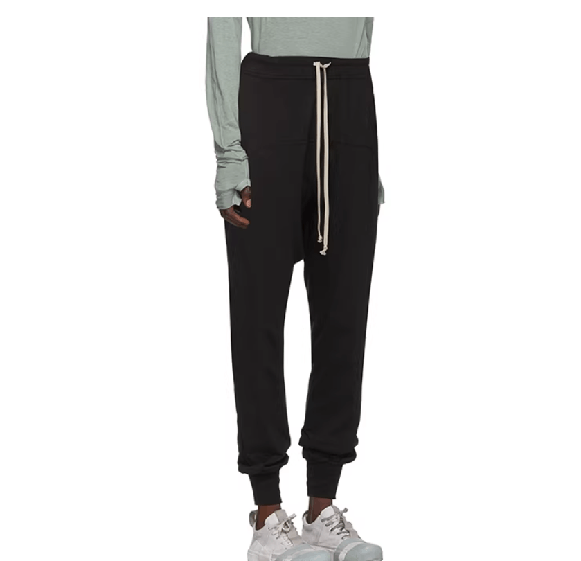 Rick Owens Drkshdw Rick Owens DRKSHDW Black Lightweight Drop Joggers Size US 42 / EU 58 - 2 Thumbnail