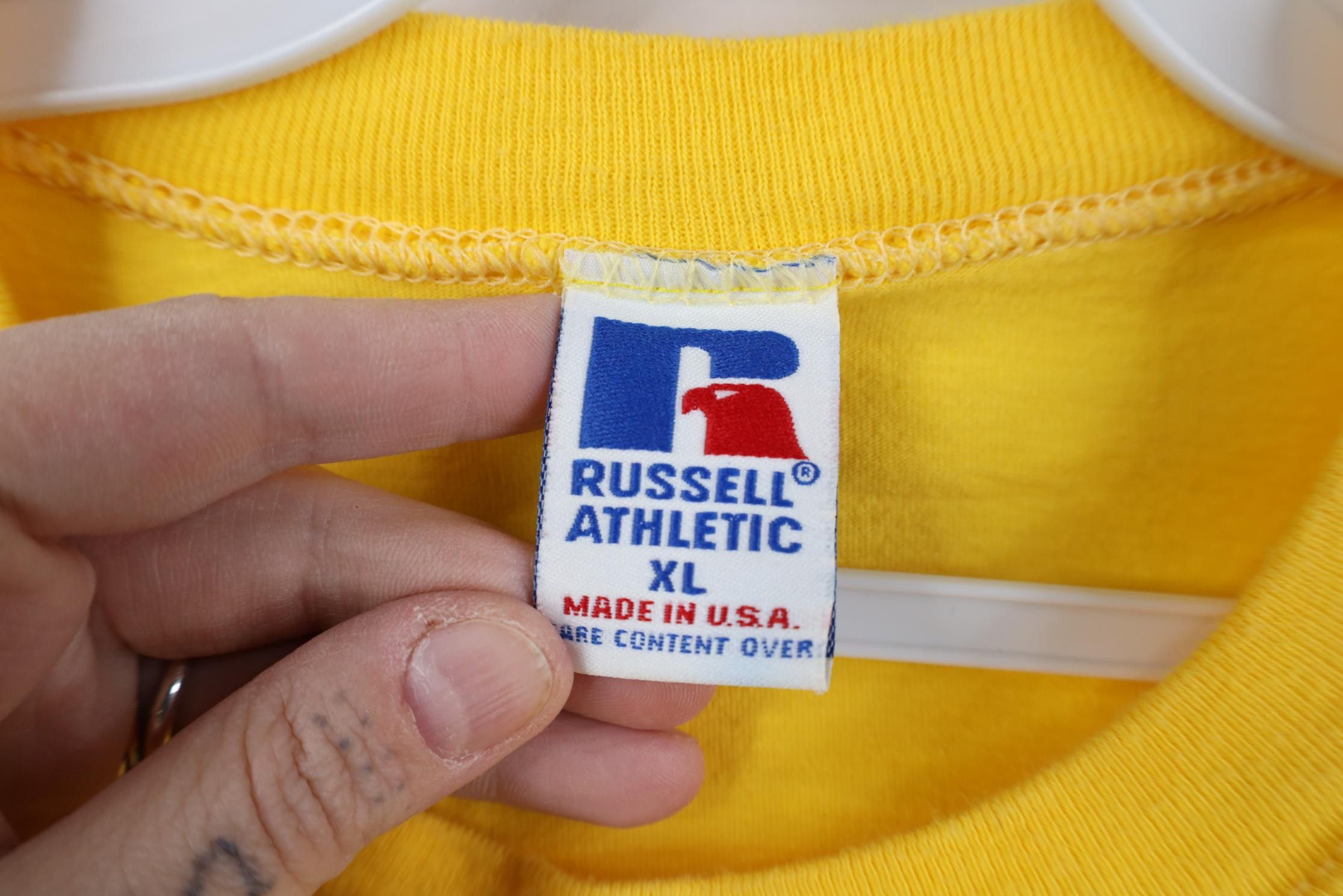 Russell Athletic Vintage 90s Russell Athletic Blank Cotton Pocket T-Shirt USA Size US XL / EU 56 / 4 - 9 Thumbnail