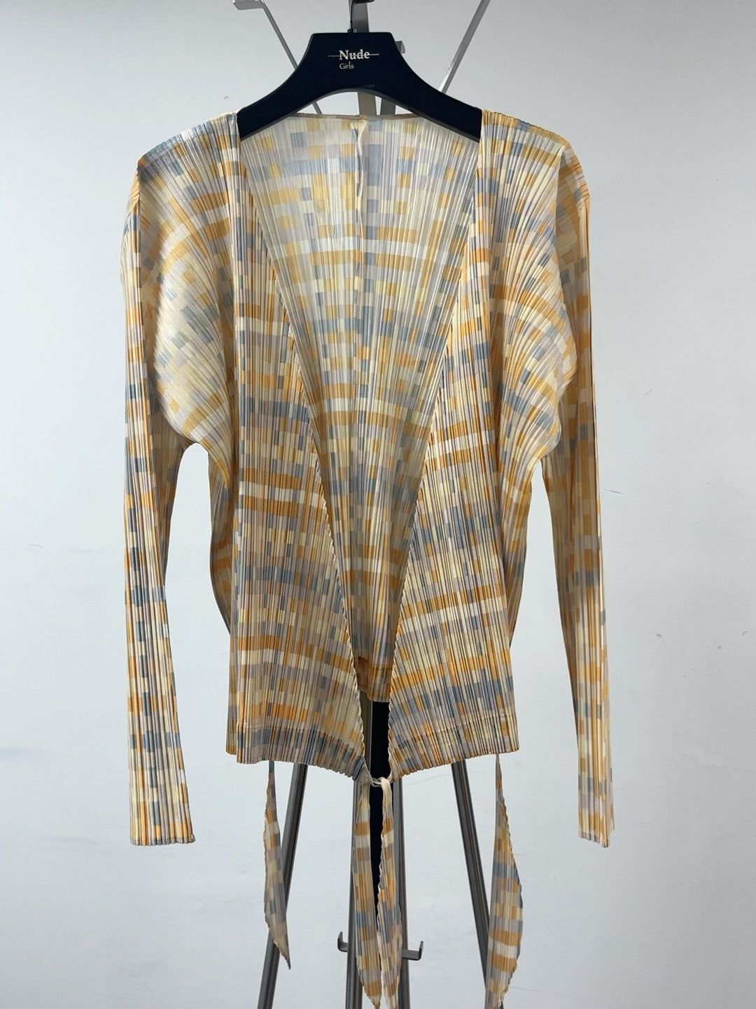 Pleats Please Issey Miyake Pleats Please ISSEY MIYAKE Yellow Mosaic Pleated Top Size L / US 10 / IT 46 - 1 Thumbnail