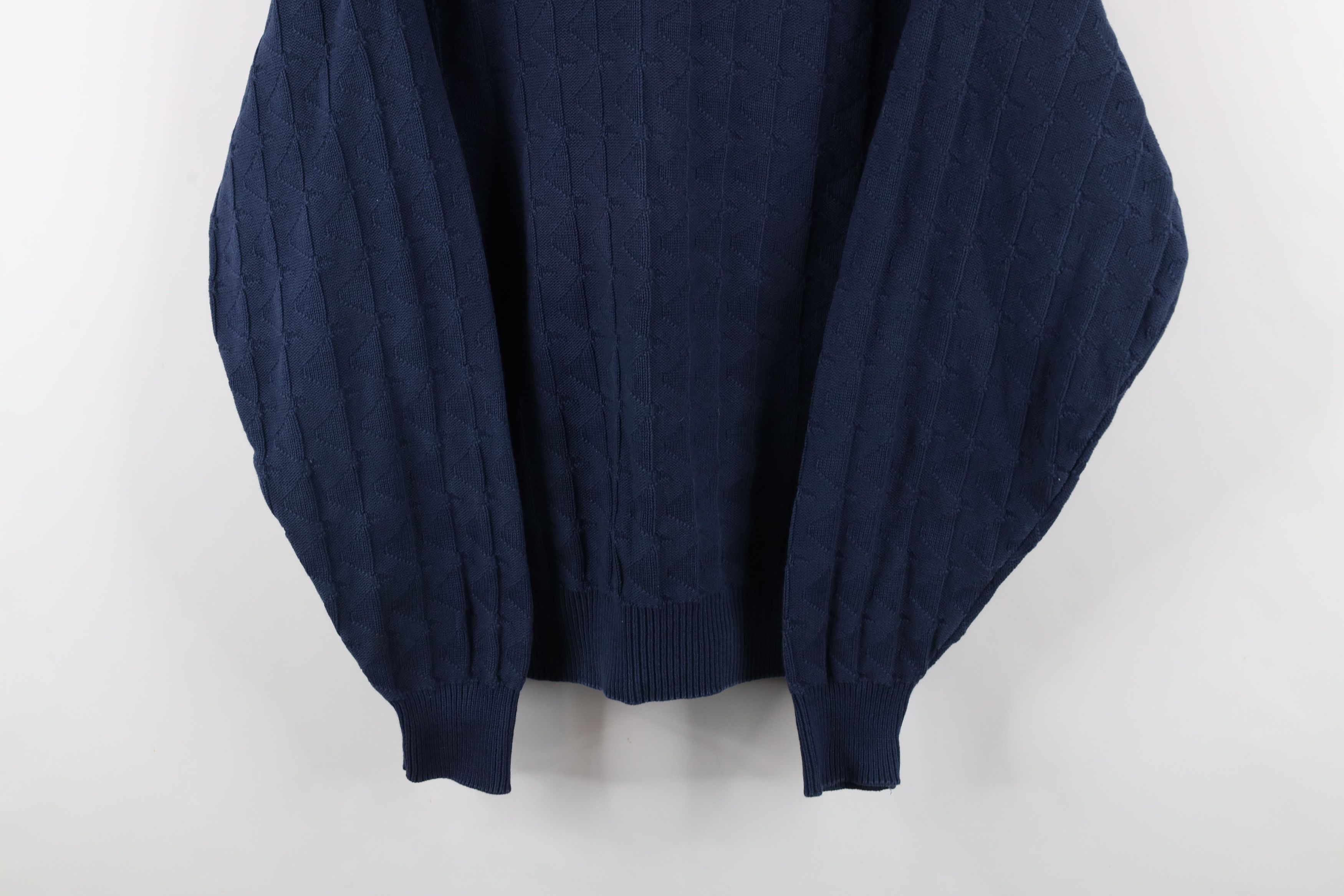 Vintage Vintage 90s Streetwear Wavy Knit Crewneck Sweater Blue USA Size US L / EU 52-54 / 3 - 3 Thumbnail