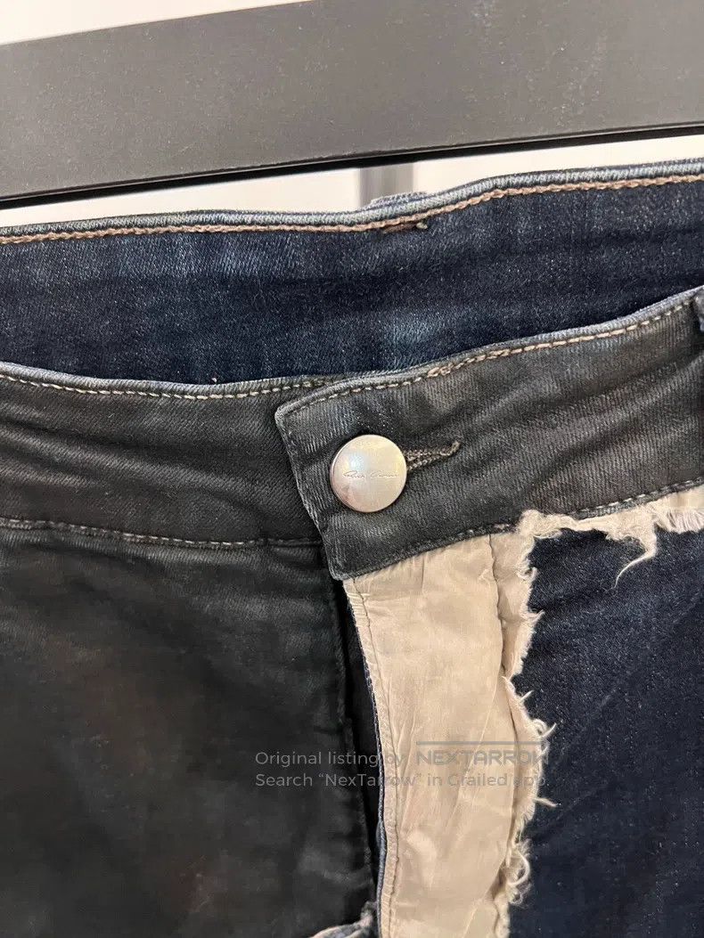 Rick Owens Rick Owens Waxed Coated Patchwork Denim Capris Size US 34 / EU 50 - 4 Thumbnail