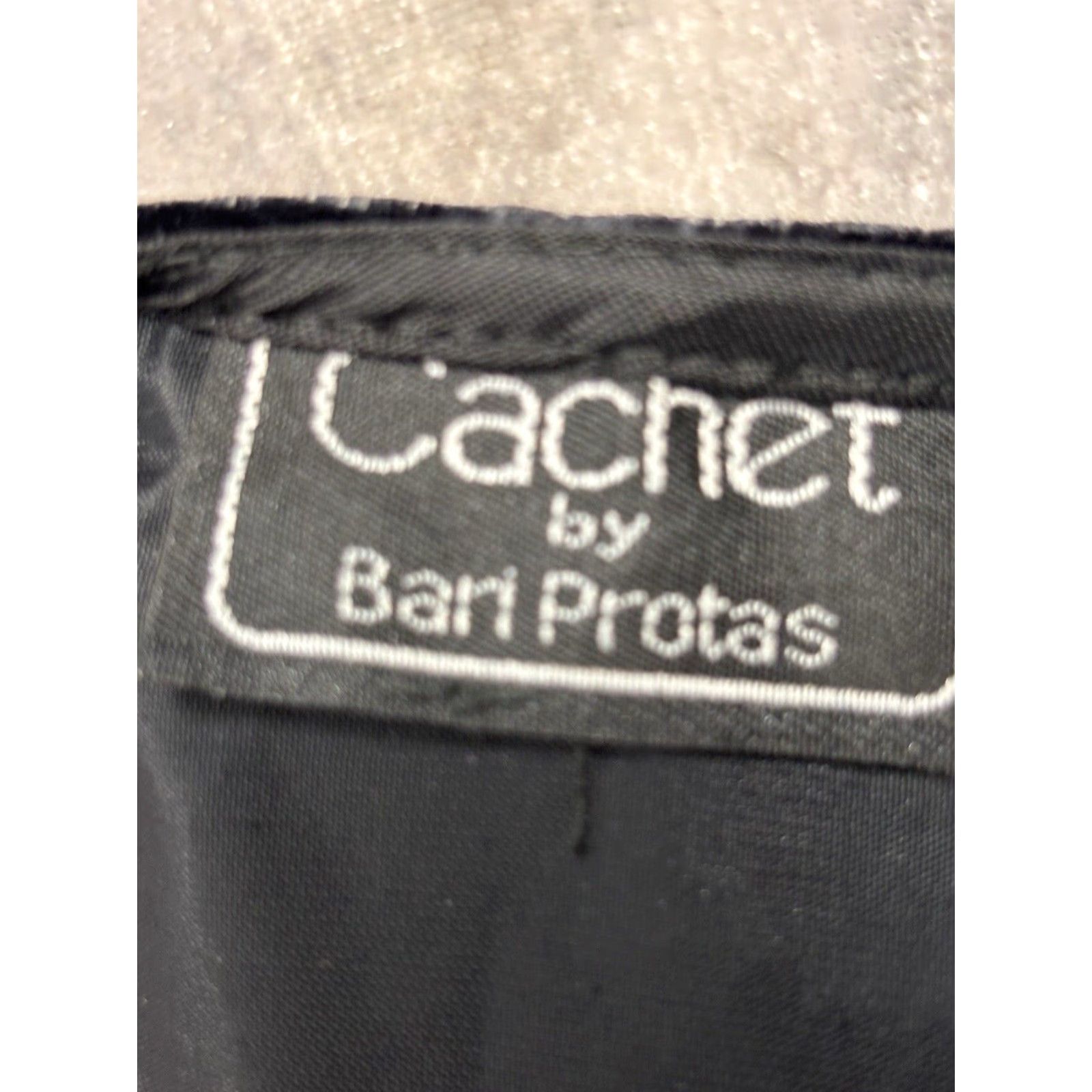 Vintage VINTAGE Cachet by Bari Protas Velvet 80s Puff Sleeve Sheath Dress Sz 6 Black Formal A-Line Womens Size M / US 6-8 / IT 42-44 - 5 Thumbnail