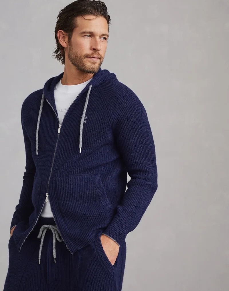 o1w1db10924 Cashmere Cardigan in Dark Blue