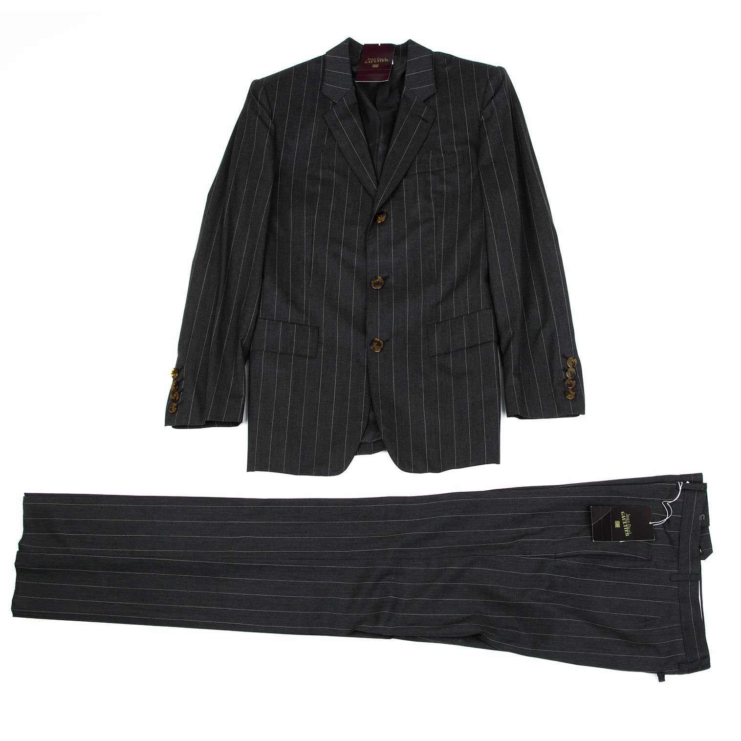 Jean Paul Gaultier Wool Stripe Pants in Gray Size 48 Size US 32 / EU 48 - 12 Thumbnail