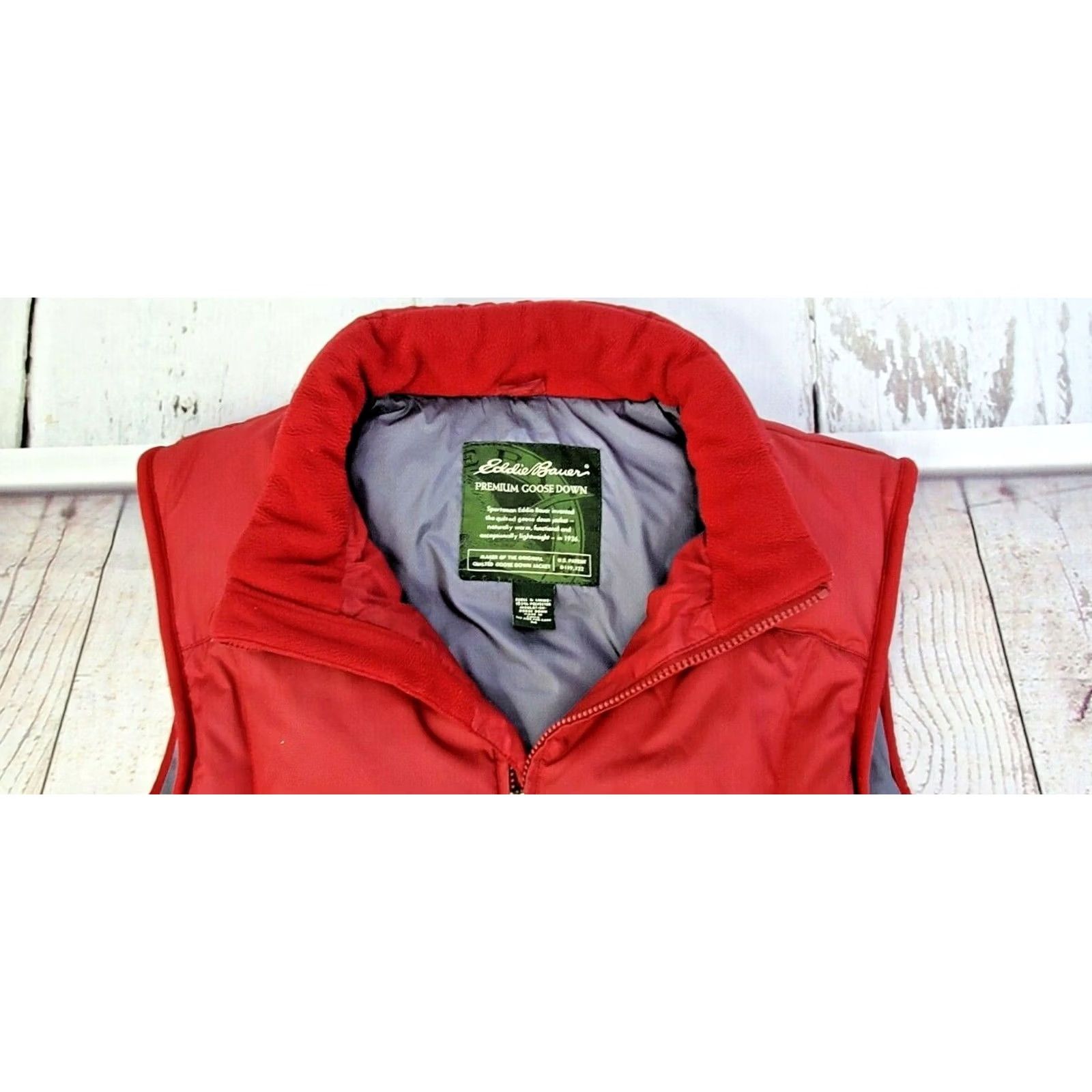 Eddie Bauer Eddie Bauer Goose Down Vest Men M Burgundy Full Zip Puffer Outdoor Zip Pockets Size M / US 6-8 / IT 42-44 - 2 Thumbnail