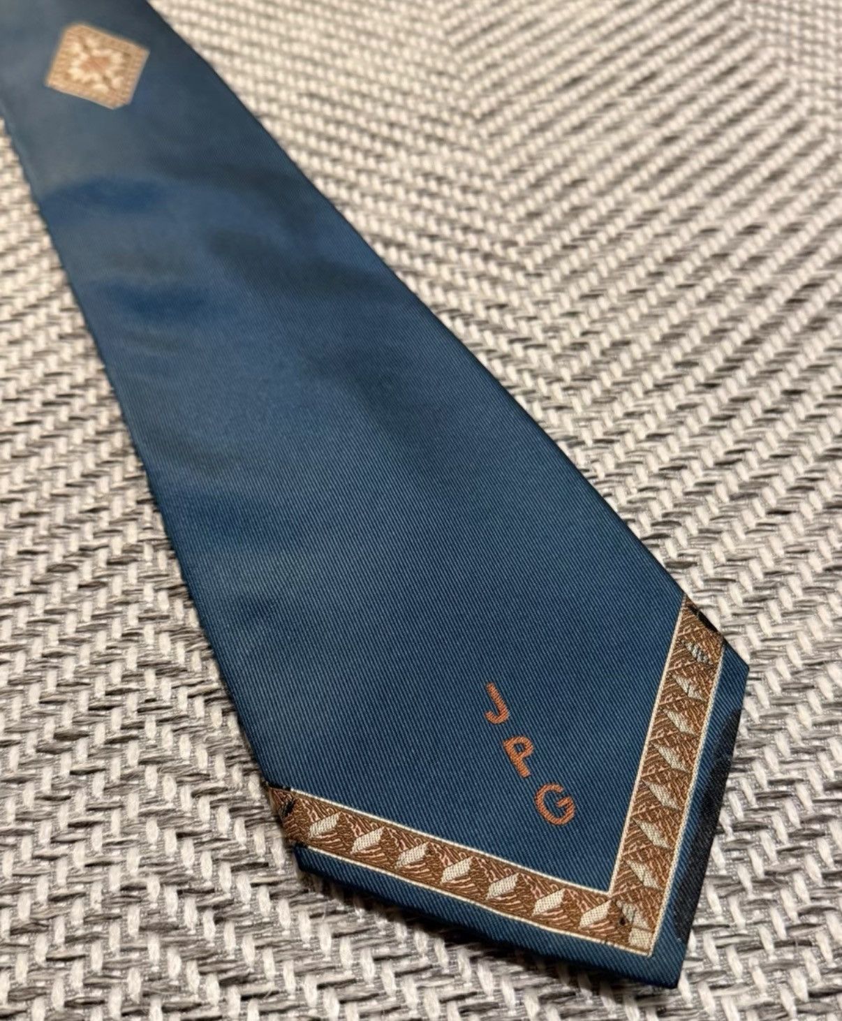 Jean Paul Gaultier Jean Paul Gaultier Blue Base Monogram Corner Tie K23 Size ONE SIZE - 2 Thumbnail