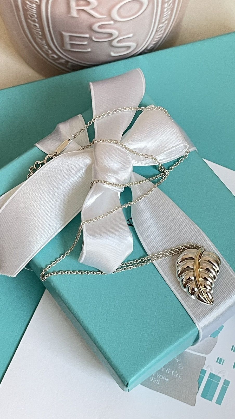 Tiffany & Co. Tiffany & Co leaf pendant Silver and YG 18K 18” with Box Size ONE SIZE - 9 Thumbnail