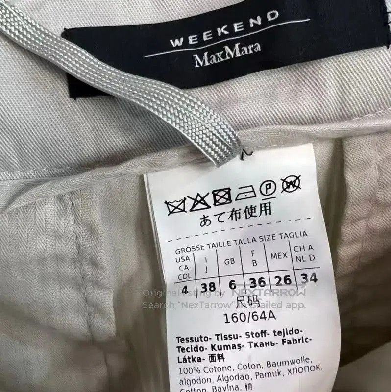 Max Mara MaxMara Women's Casual Cotton Trousers in White . Size 22" - 6 Thumbnail