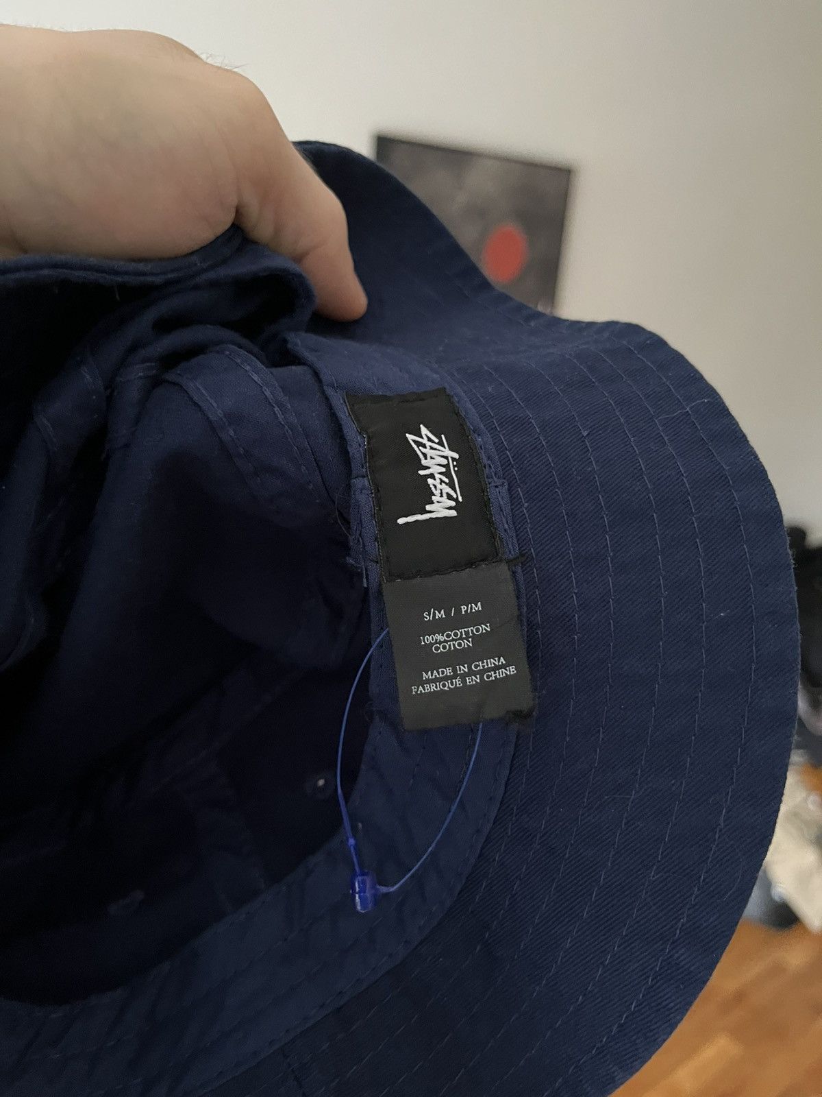 Stussy Stüssy Navy Hat Bucket logo Stock Panama Size ONE SIZE - 3 Thumbnail