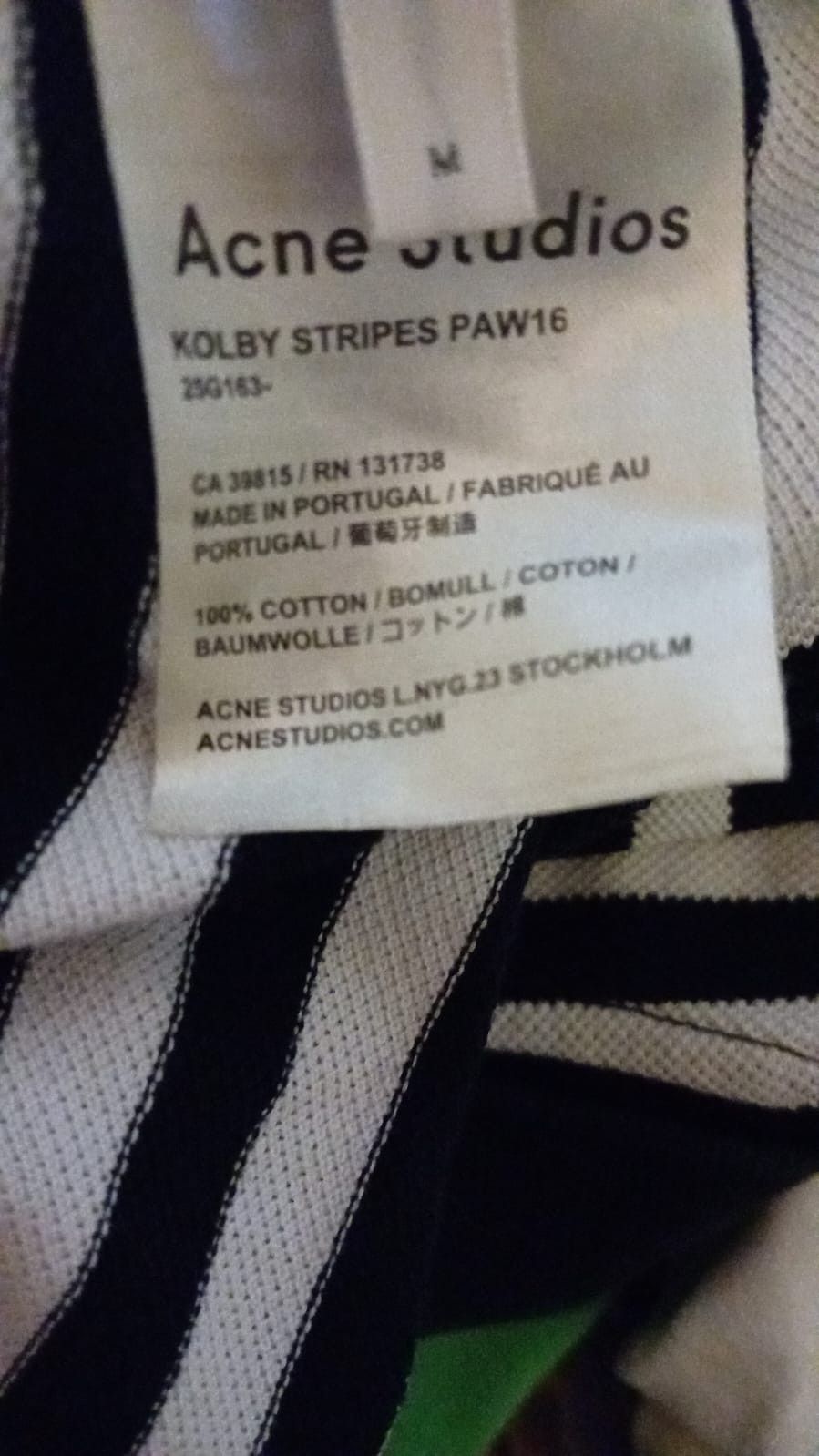 Acne Studios Acne Studios Kolby Stripes PAW16 Face Polo t-shirt sz M Size US M / EU 48-50 / 2 - 5 Thumbnail