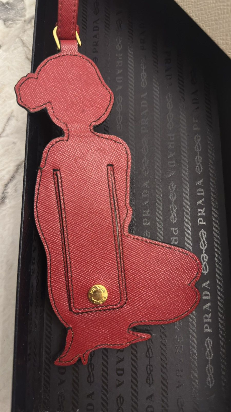 Prada Prada Saffiano Leather Bathing beauty luggage Tag Size ONE SIZE - 3 Thumbnail