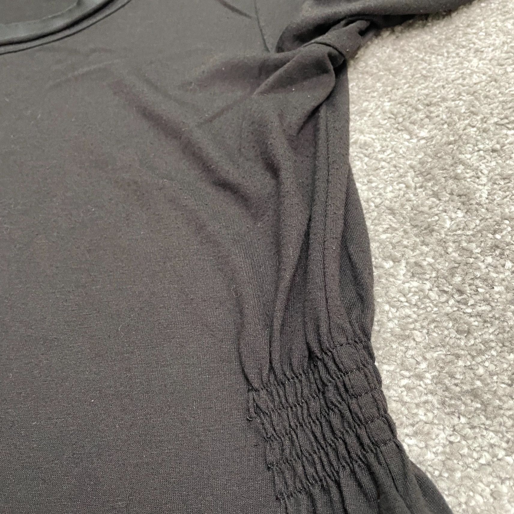 Vintage Simply Ver Vera Wang Blouse Womens Small Black Long Sleeve Round Neck Top Tunic Size S / US 4 / IT 40 - 4 Thumbnail