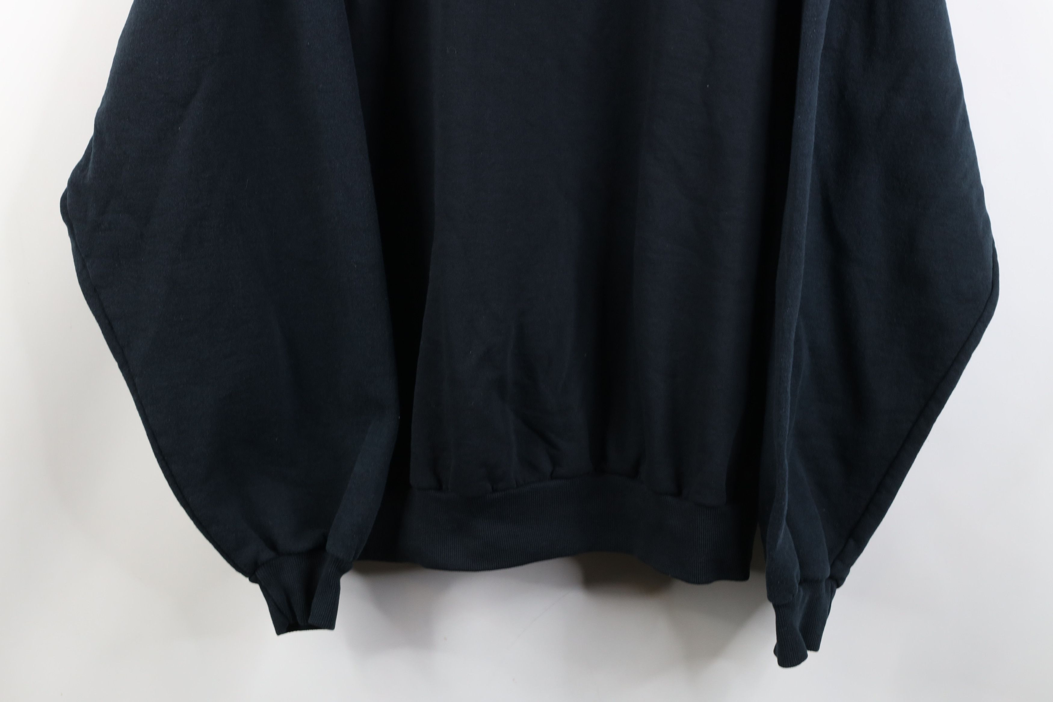 Vintage Vintage 90s Y2K Streetwear Blank Crewneck Sweatshirt Black Size US XL / EU 56 / 4 - 3 Thumbnail