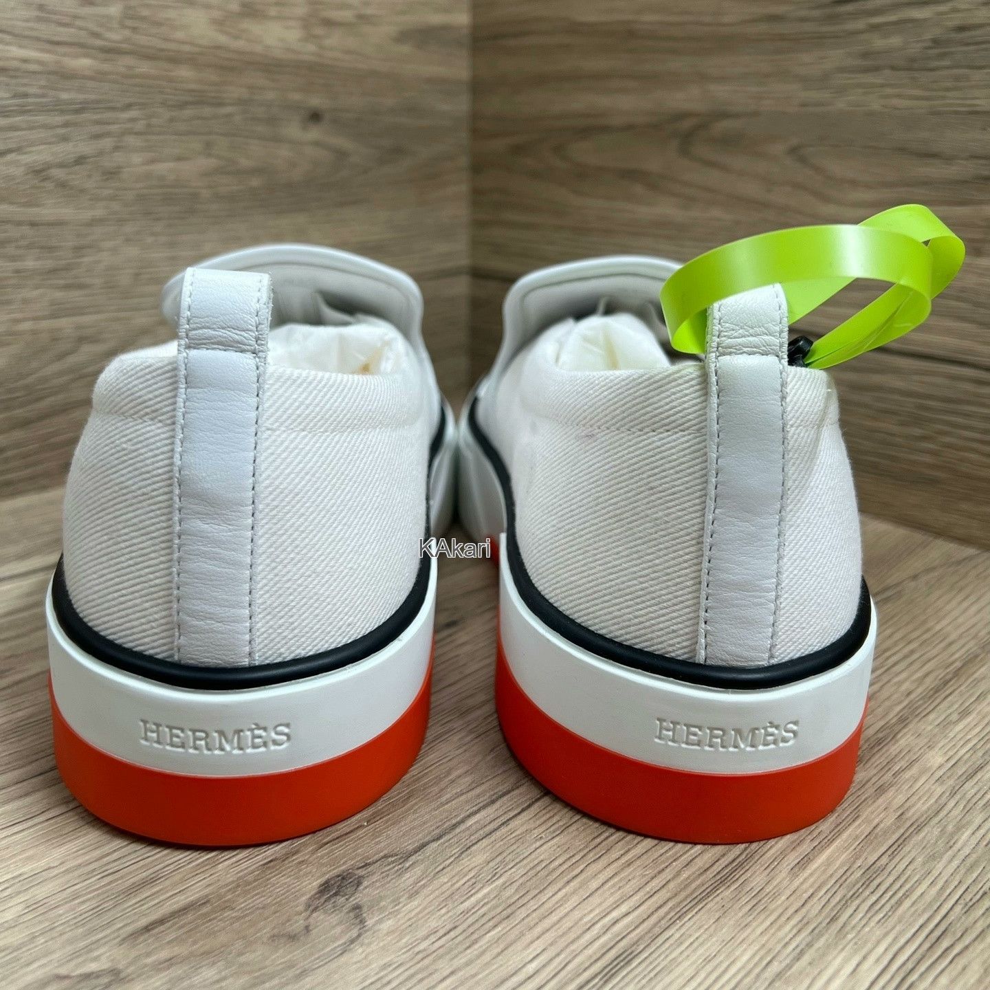 Hermes Hermes Gliss White Orange Canvas Shoes Size US 8.5 / EU 41-42 - 7 Thumbnail