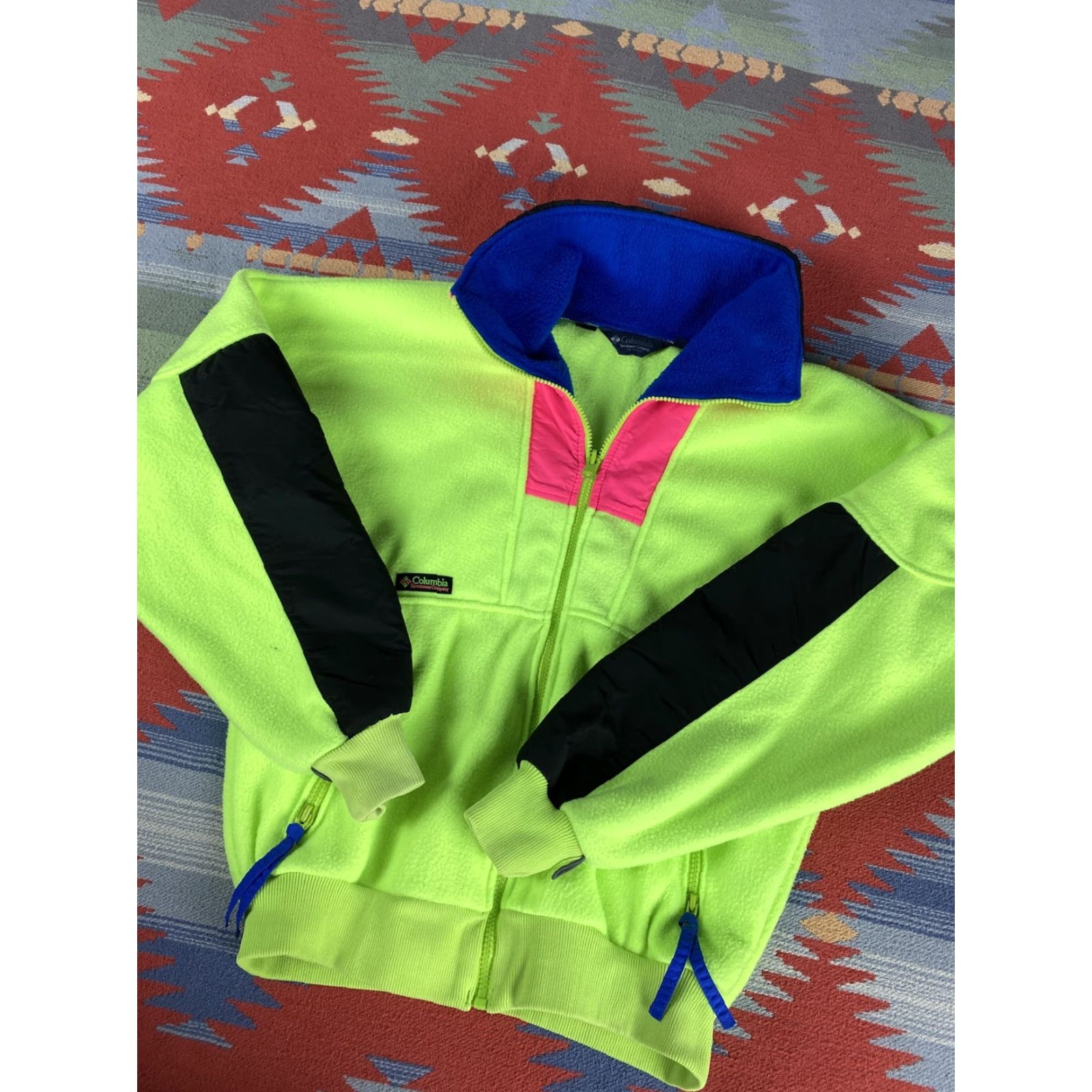 Vintage VINTAGE Columbia Sportswear Wizbang Fleece Jacket Mens M Volt Neon Pink 90s Pink Mens M Size US M / EU 48-50 / 2 - 2 Thumbnail