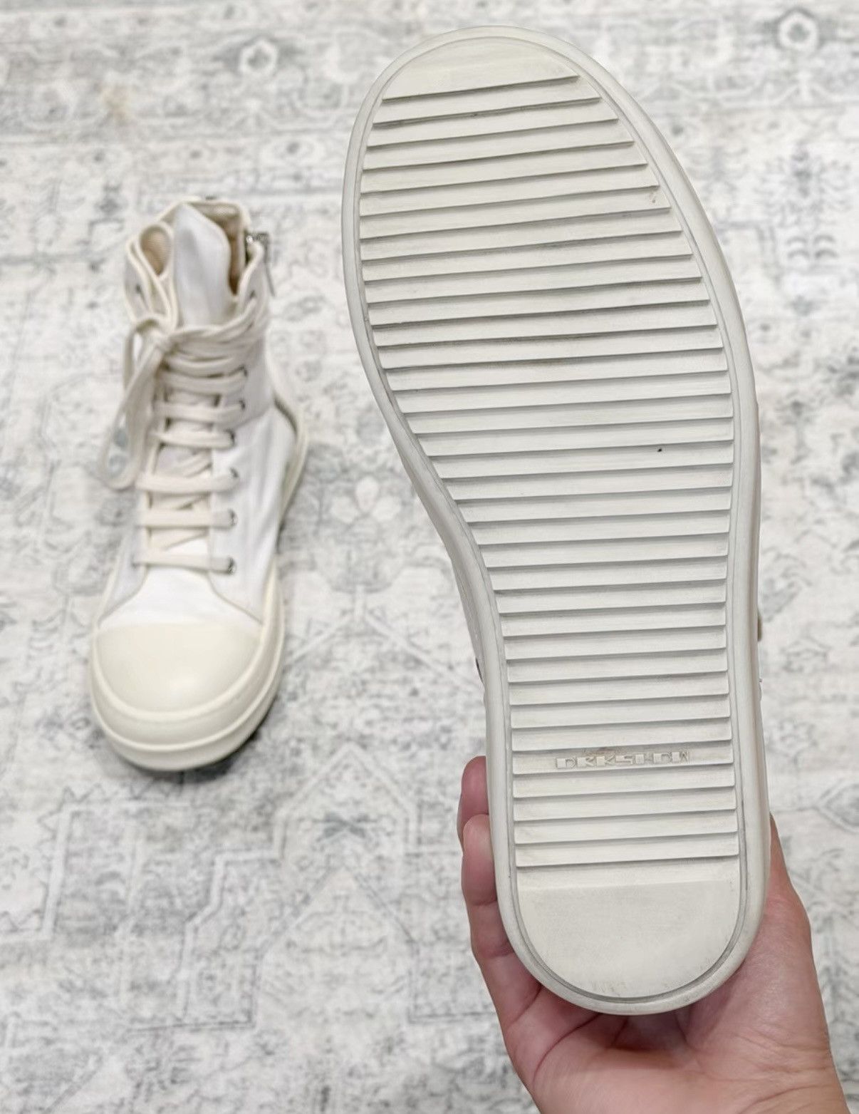 Rick Owens Rick Owens x Converse milk white canvas sneakers Size US 7 / IT 37 - 9 Thumbnail