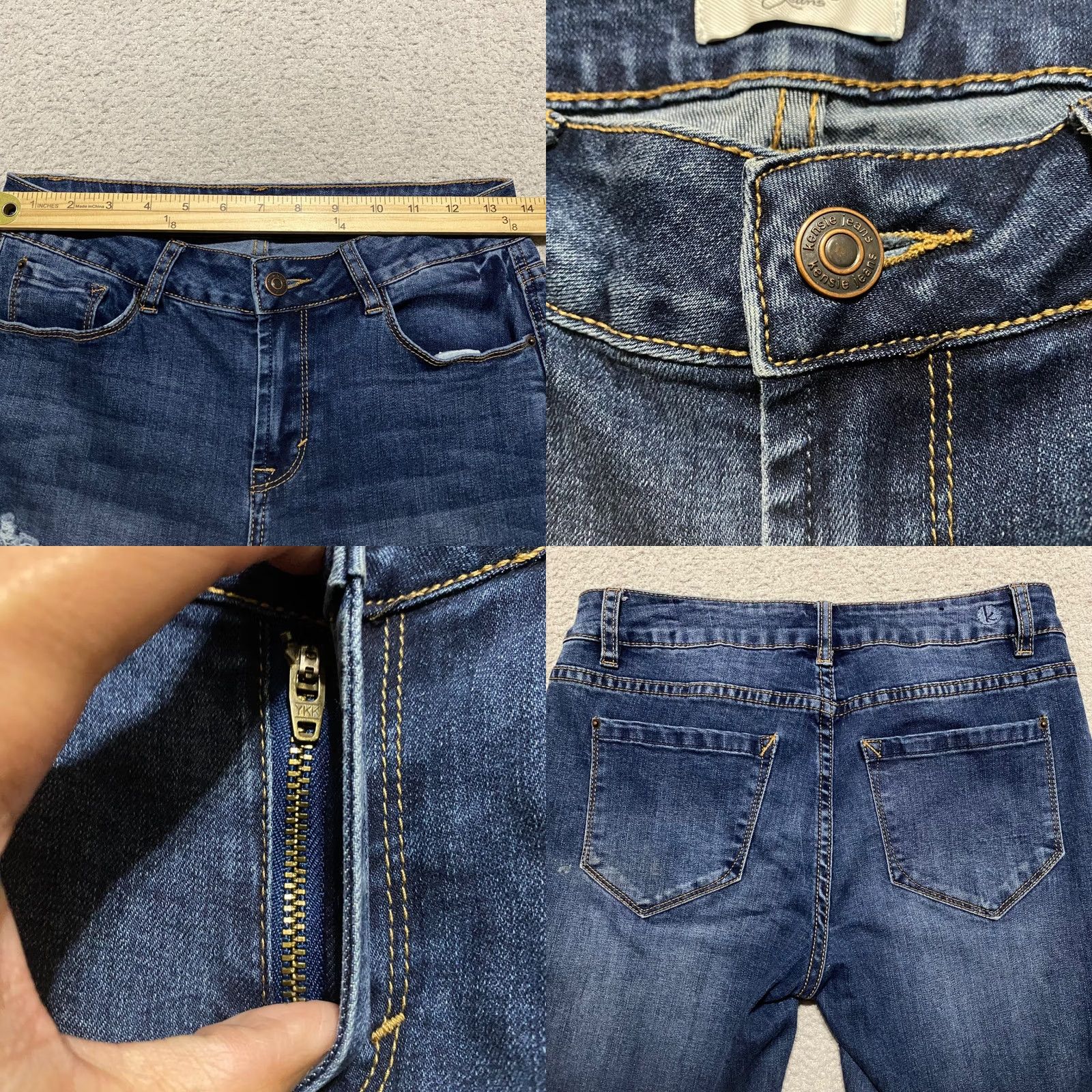 Vintage Kensie Jeans Jeans Blue Denim Medium Wash Mid Rise Ankle Distressed 27x24 5-Pocket Womens Size 26" / US 2 / IT 38 - 8 Thumbnail