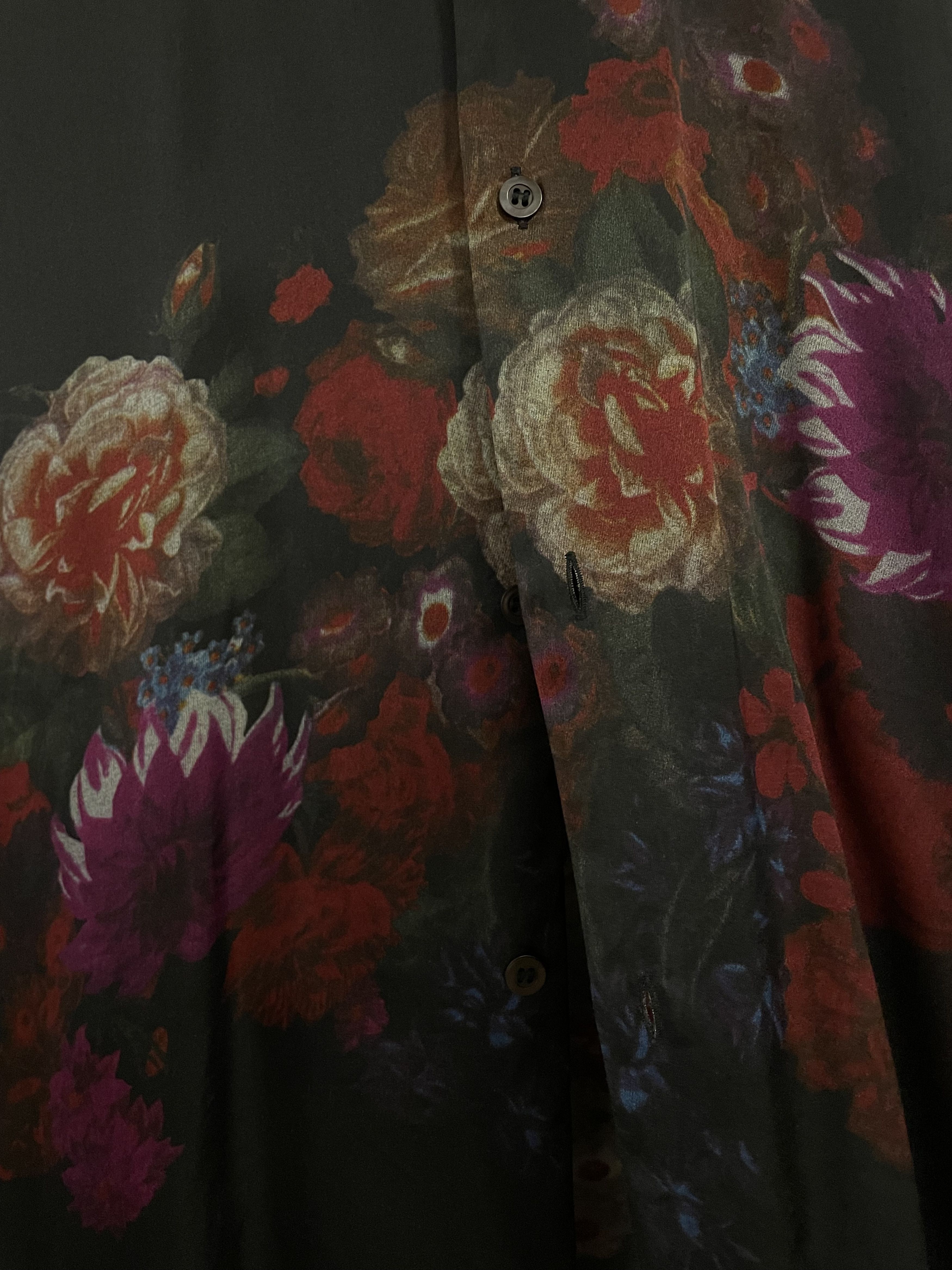 Dries Van Noten DRIES VAN NOTEN Black Floral Print Shirt Size US S / EU 44-46 / 1 - 4 Thumbnail