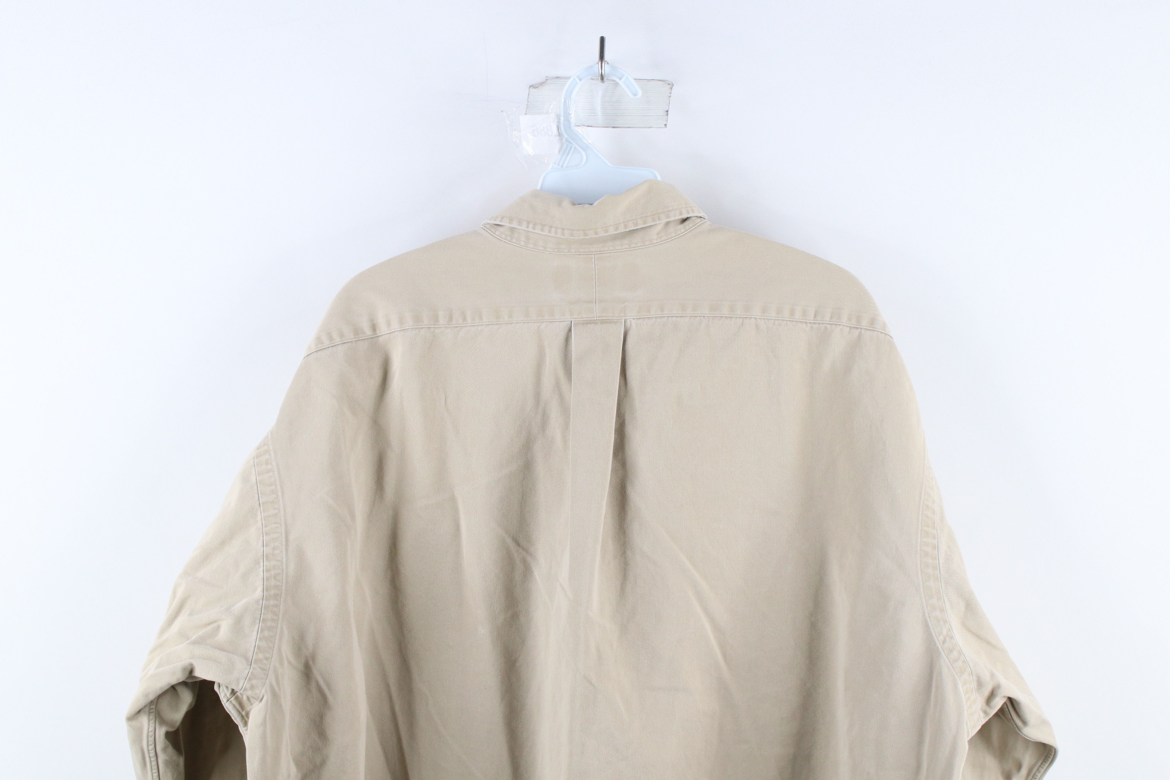 Ralph Lauren × Vintage Vintage 90s Ralph Lauren Collared Button Down Shirt Beige Size US XL / EU 56 / 4 - 9 Thumbnail
