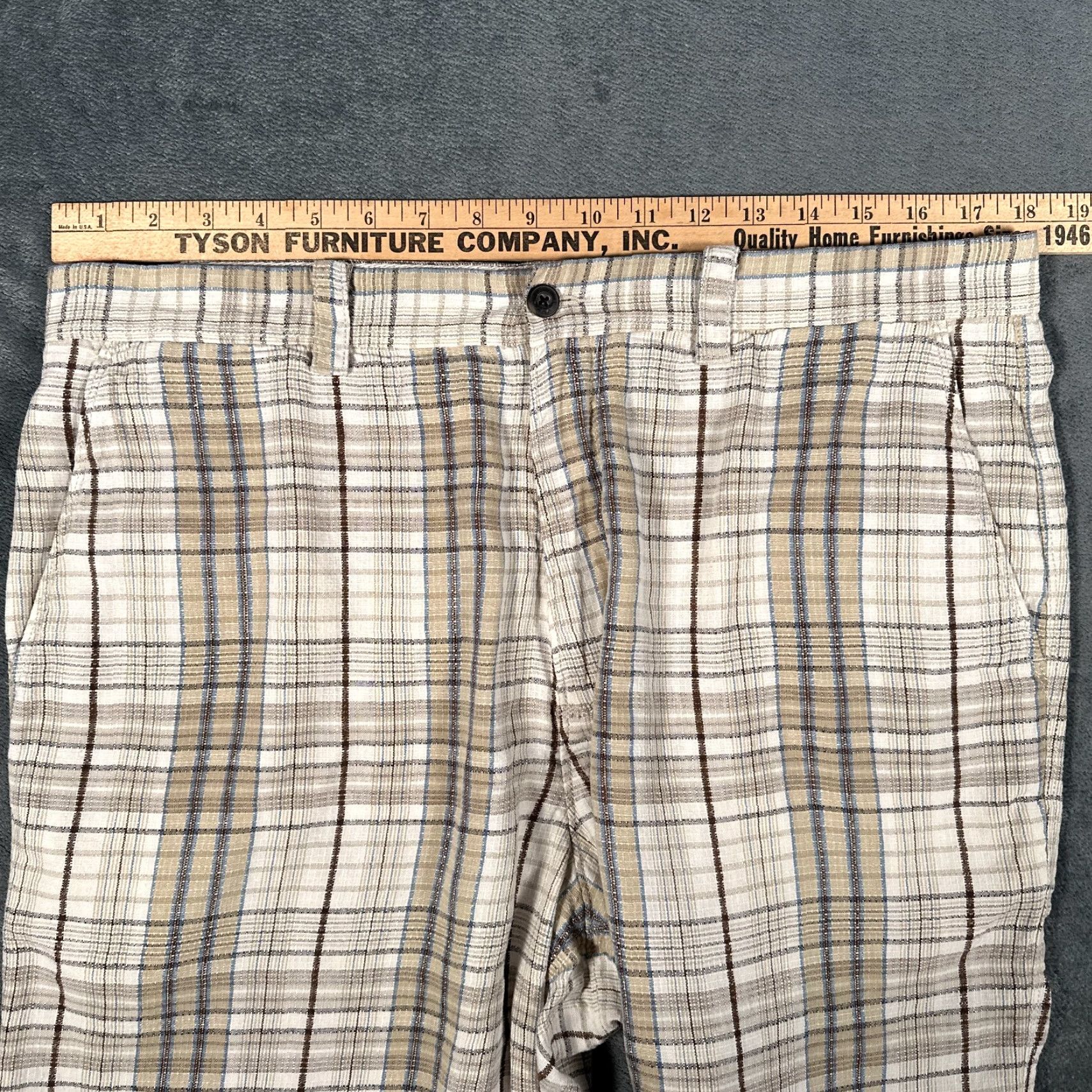Tommy Bahama VINTAGE Tommy Bahama Shorts Mens 36 Chino Casual Linen Silk Plaid Beach Summer Outdoor Men Size US 36 / EU 52 - 5 Thumbnail