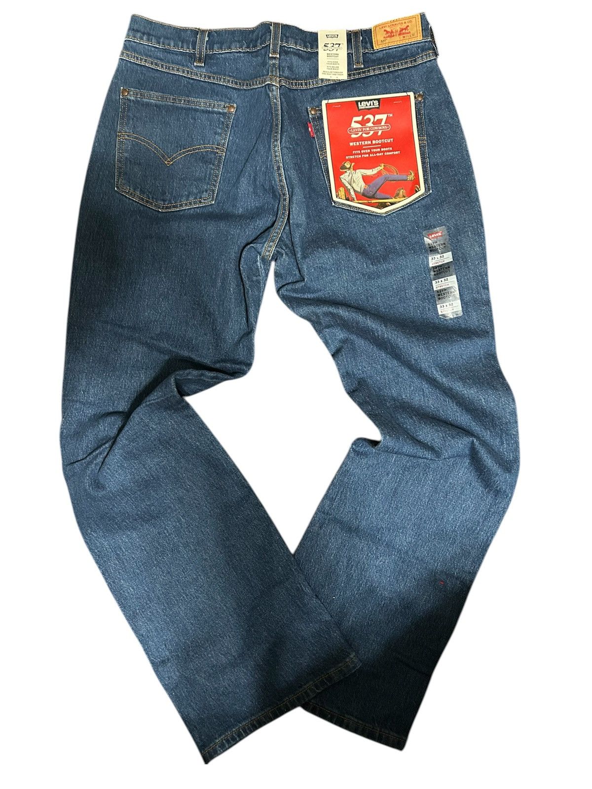 Levi's Levi’s 527 Bootcut Jeans Men’s 33x32 Dark Wash Western Fit Size US 33 - 3 Thumbnail