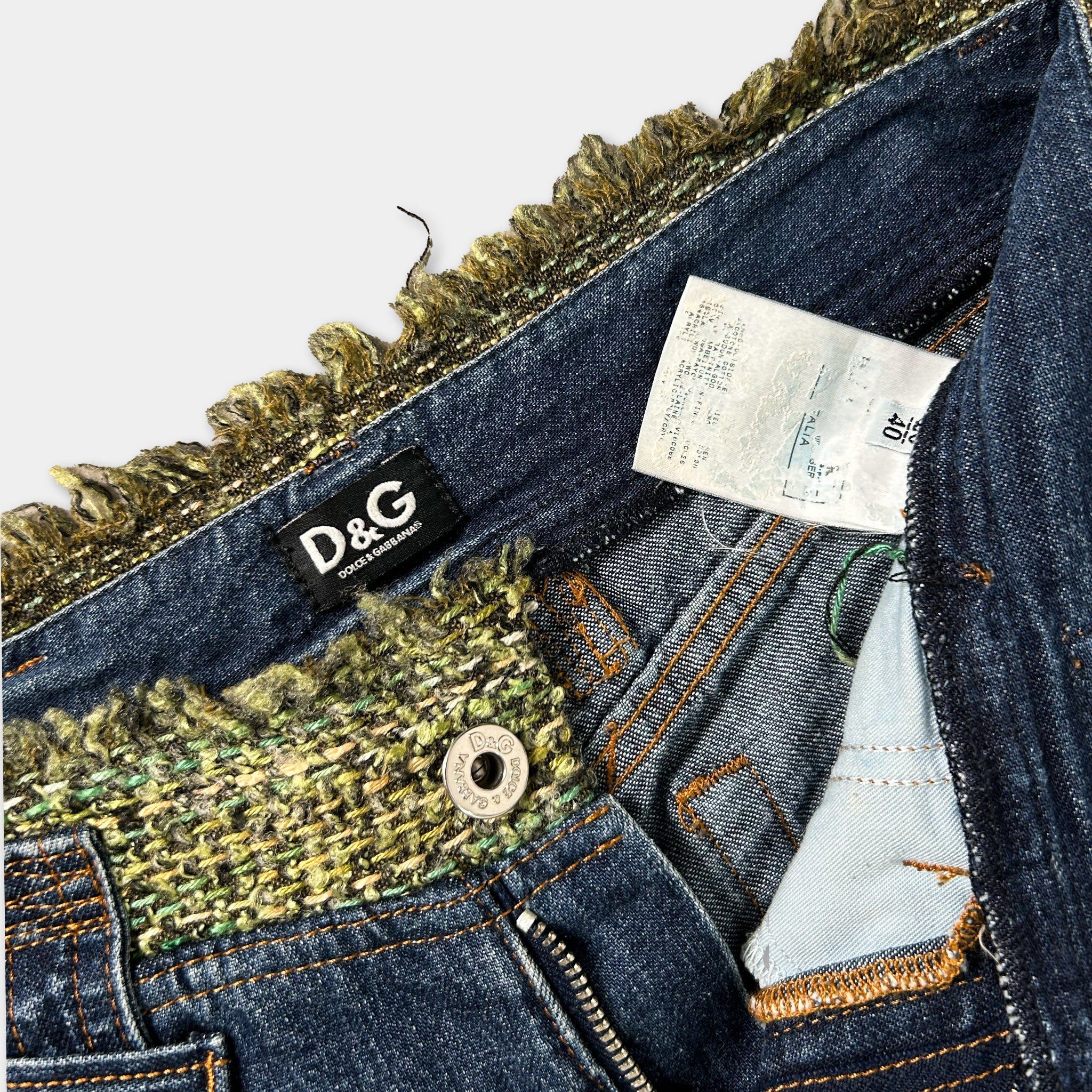 Dolce & Gabbana Dolce & Gabbana Blue Tweed Denim Jeans Size 24" / US 00 / IT 34 - 3 Thumbnail
