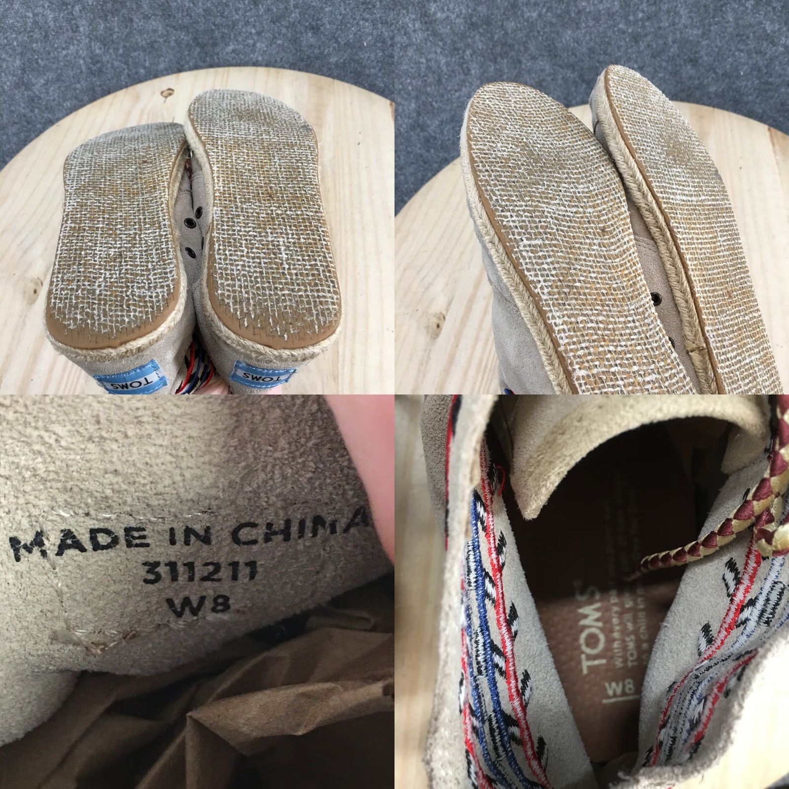 Toms Toms Boots Womens 8 Espadrille Flats Lace Up Desert Chukka 311211 Brown Suede Size US 8 / IT 38 - 9 Thumbnail