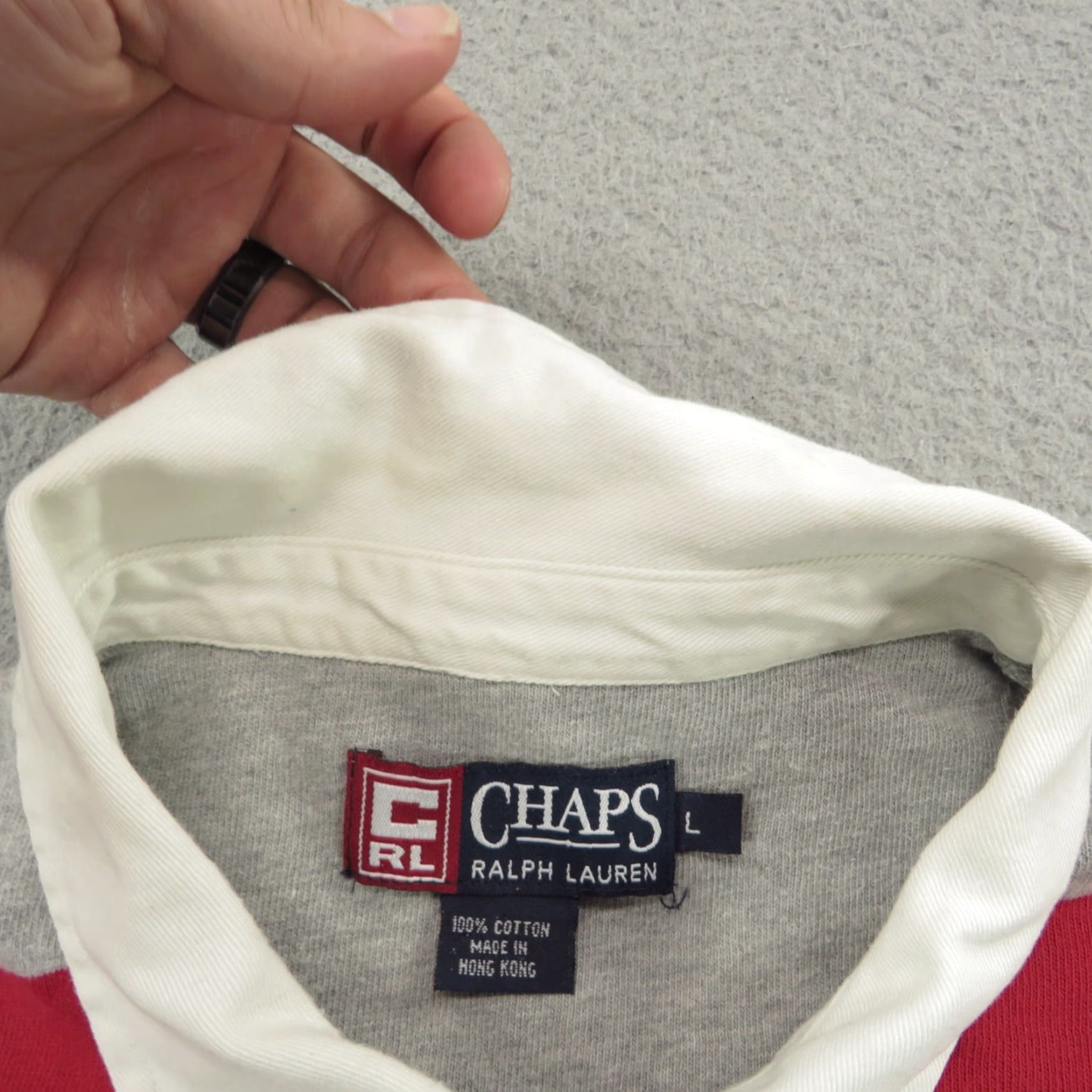 Chaps VINTAGE Chaps Ralph Lauren Polo Shirt Men Large Heavyweight Rugby Crest 90s Logo Size US L / EU 52-54 / 3 - 6 Thumbnail